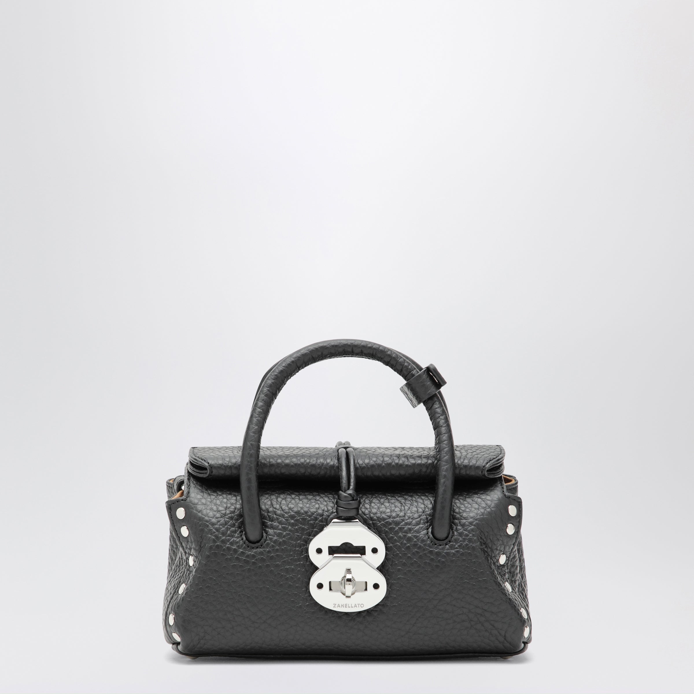 Zanellato Dotta Baby black grained leather bag | TheDoubleF
