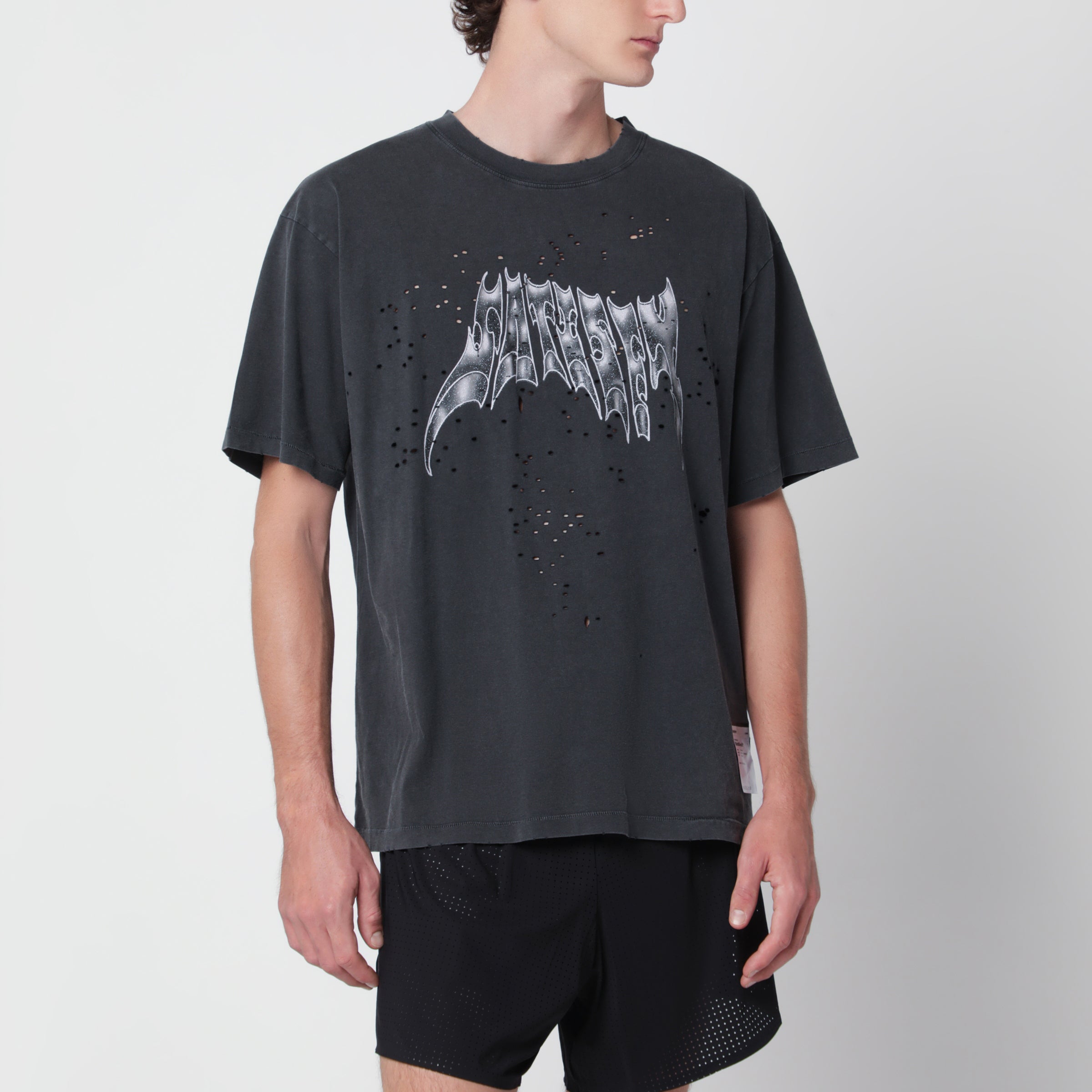 Satisfy Aged Black MothTech T-shirt in cotton | TheDoubleF