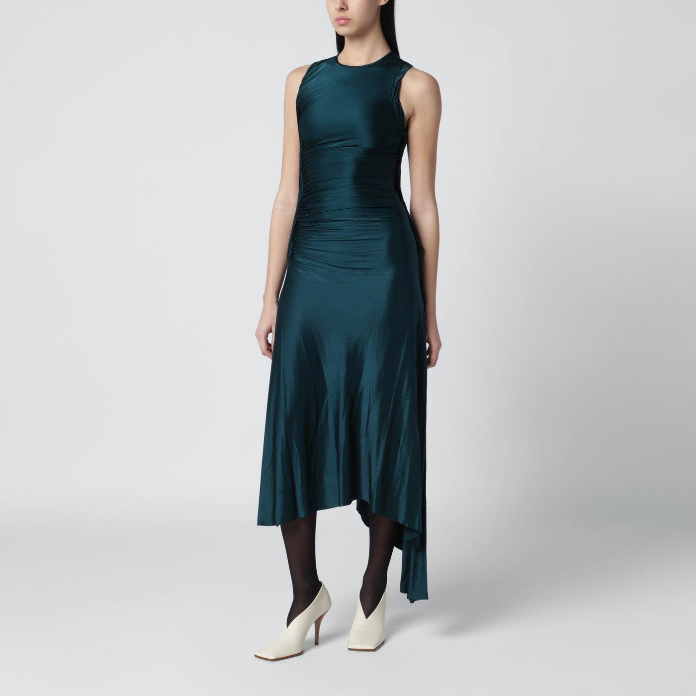 dark aqua green dress Victoria Beckham Twist dress in dark aqua green