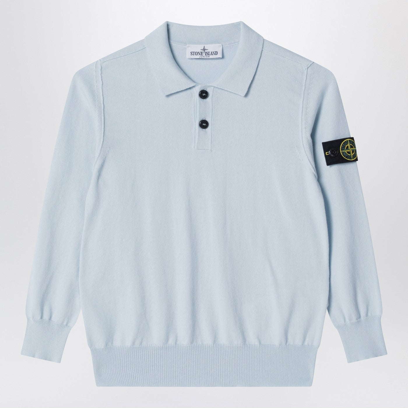 Stone Island Light blue cotton knit polo | TheDoubleF