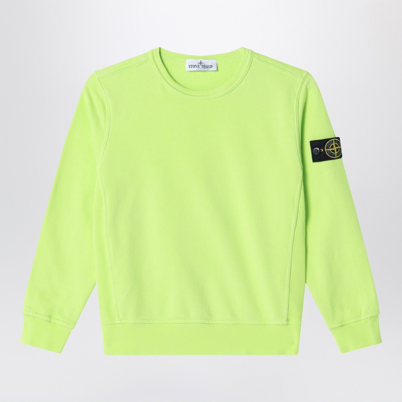 Stone Island Lime yellow cotton crewneck sweatshirt | TheDoubleF