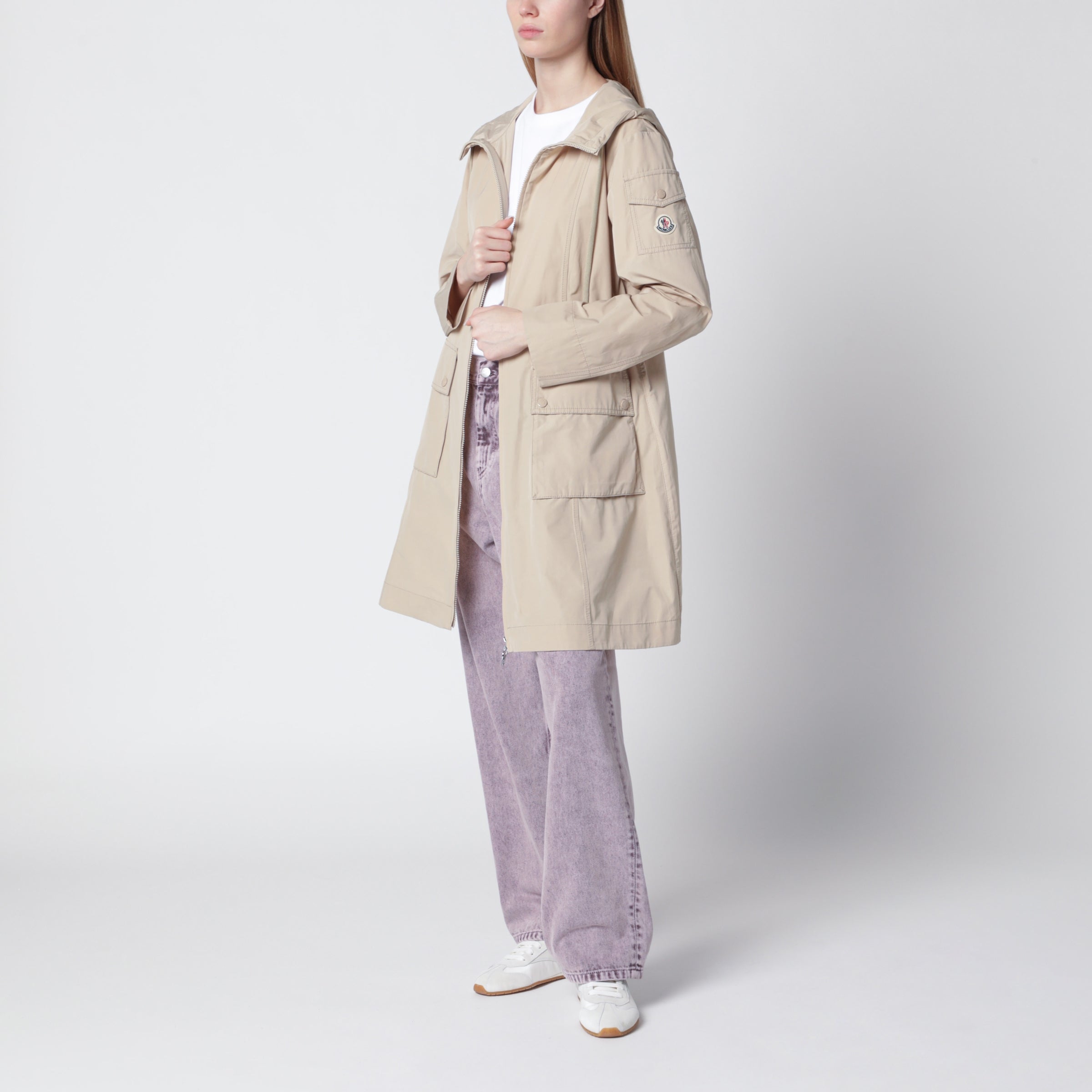 MONCLER Leandro parka jacket beige | TheDoubleF