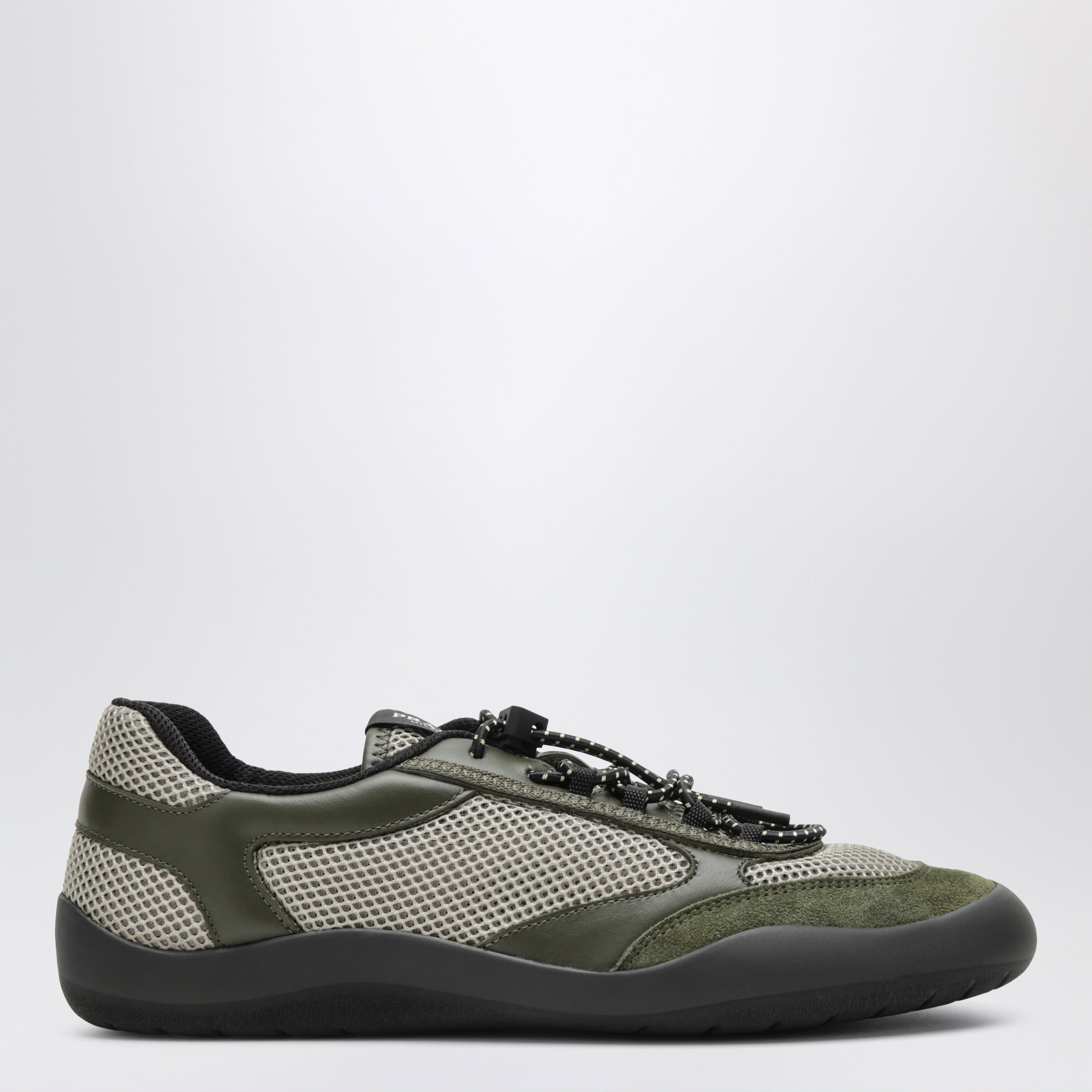 Prada Military green Speedrock sneakers in mesh | TheDoubleF