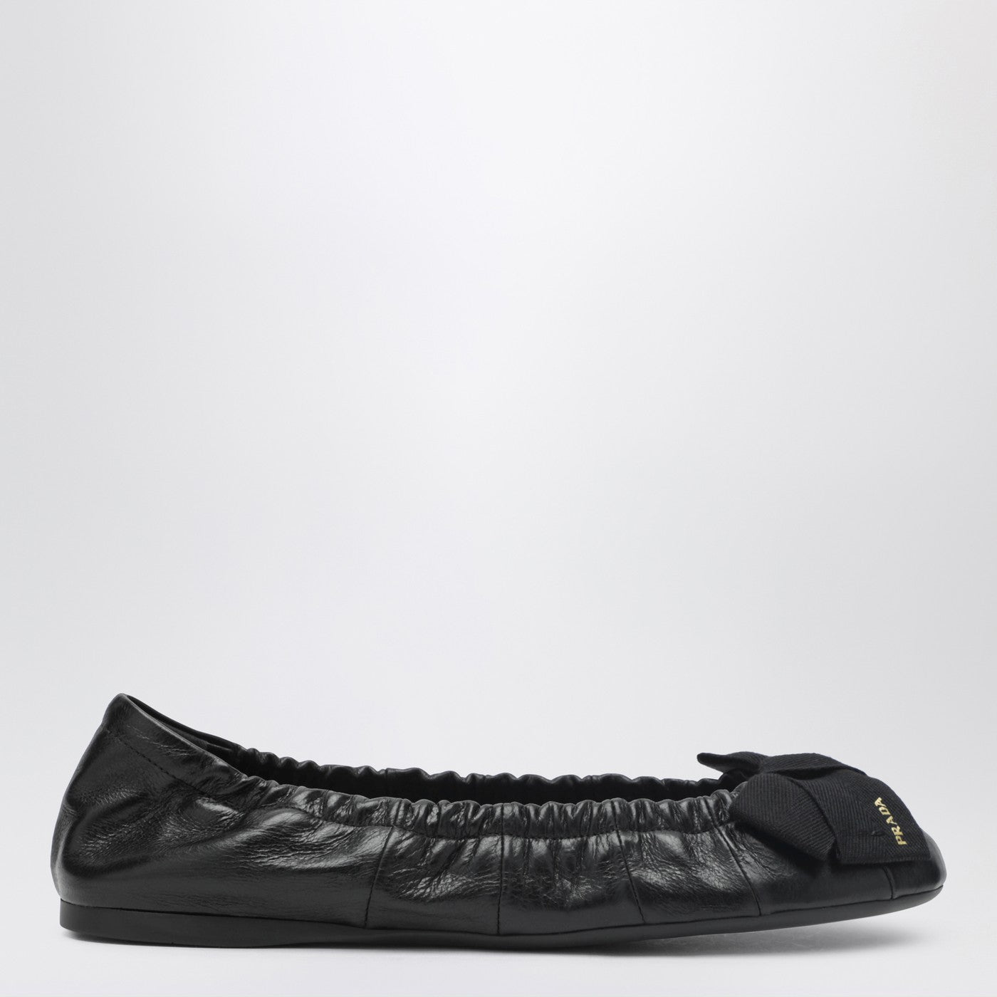 Prada Black patent leather ballet flats with bow | TheDoubleF