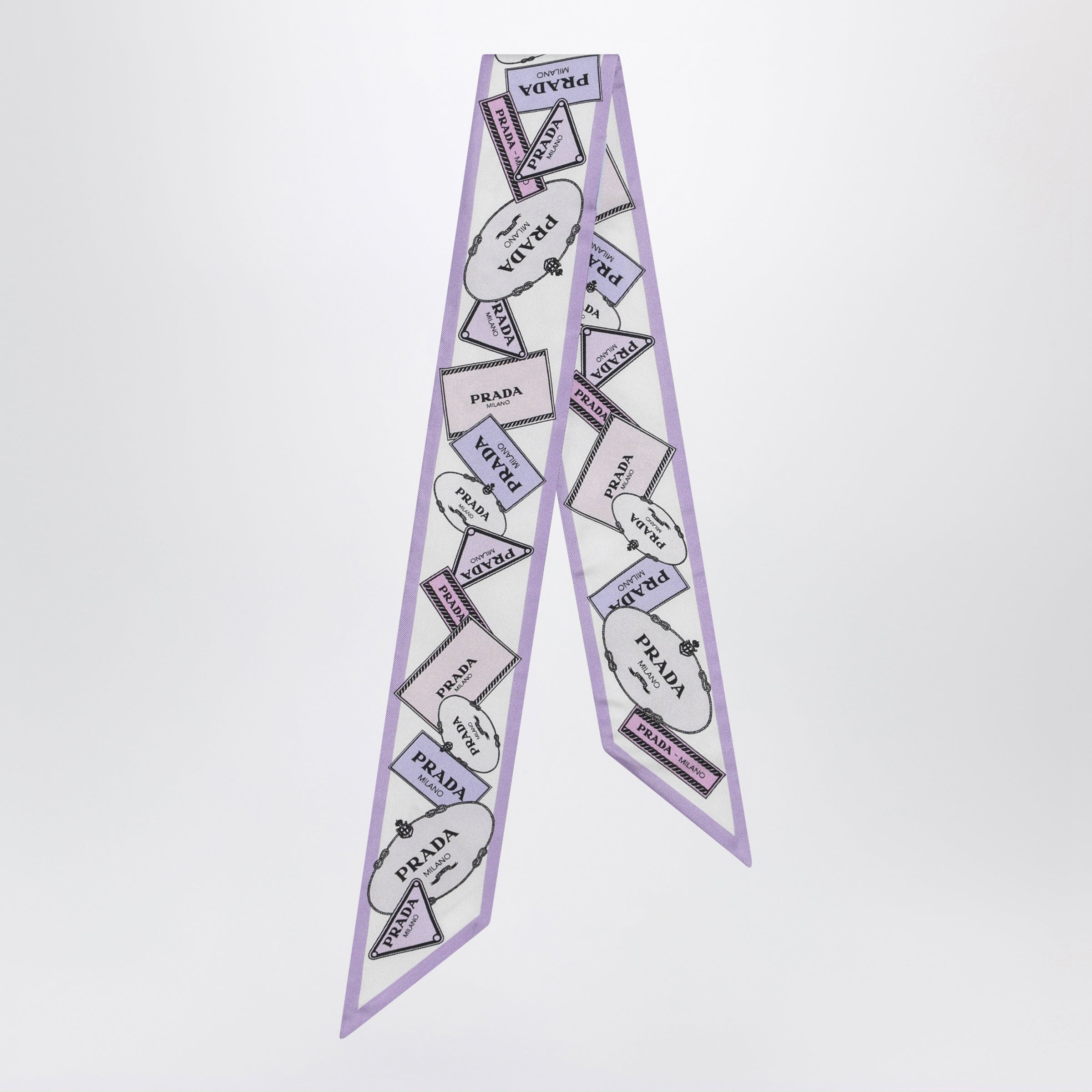 PRADA Lilac printed silk twill ribbon | TheDoubleF