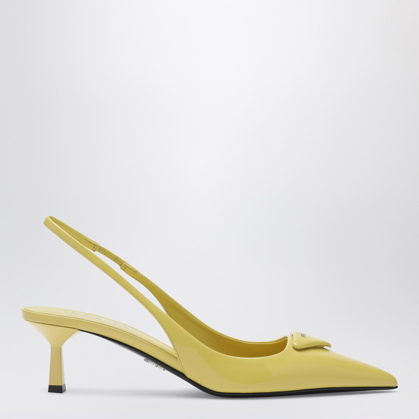 Prada Pineapple-coloured patent leather slingback pumps | TheDoubleF