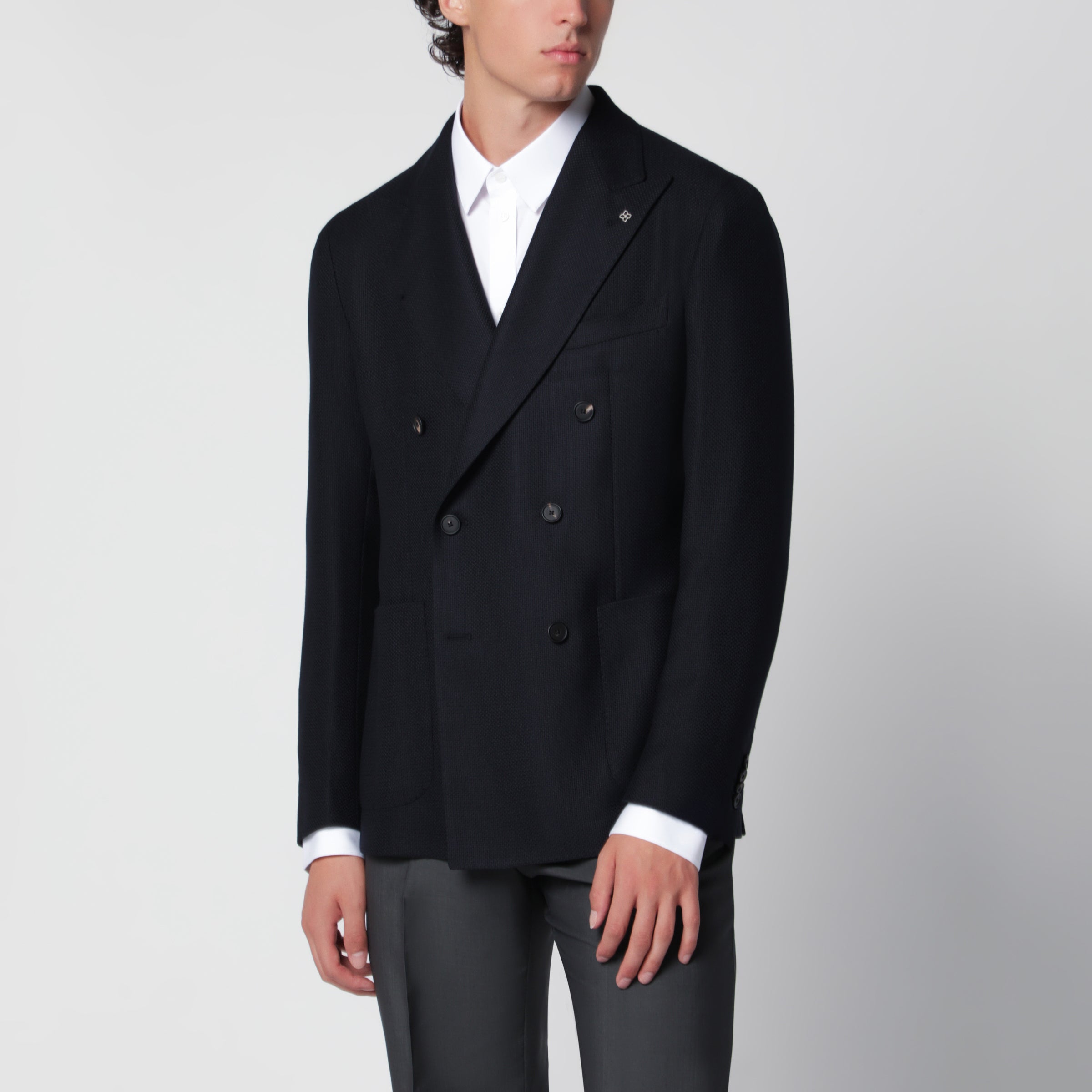 Tagliatore Blue double-breasted jacket in wool | TheDoubleF