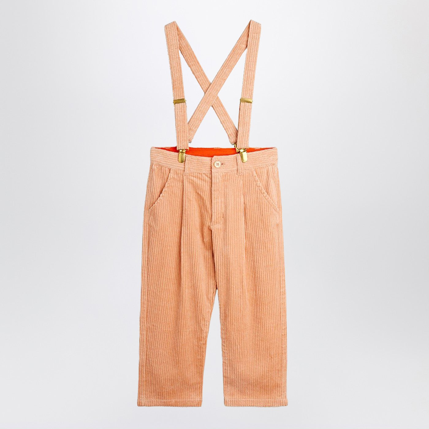 Mini Rodini Pink corduroy trousers with suspenders | TheDoubleF