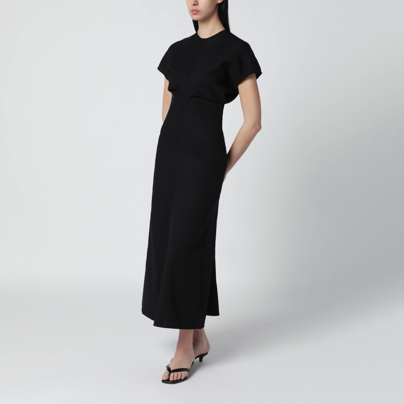 black wool midi dress TOTEME Black wool midi dress
