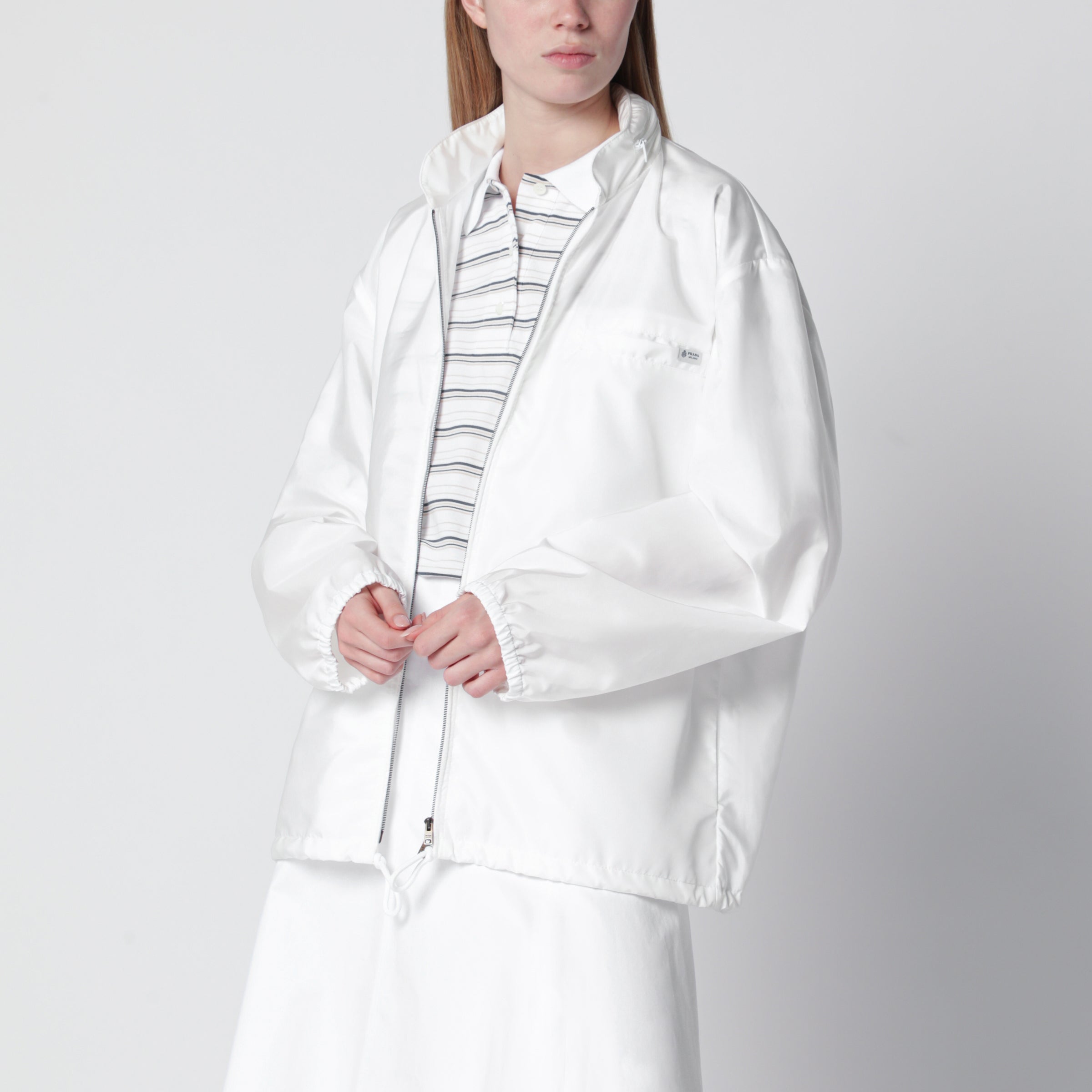 Prada White Re-Nylon lightweight jacket | TheDoubleF
