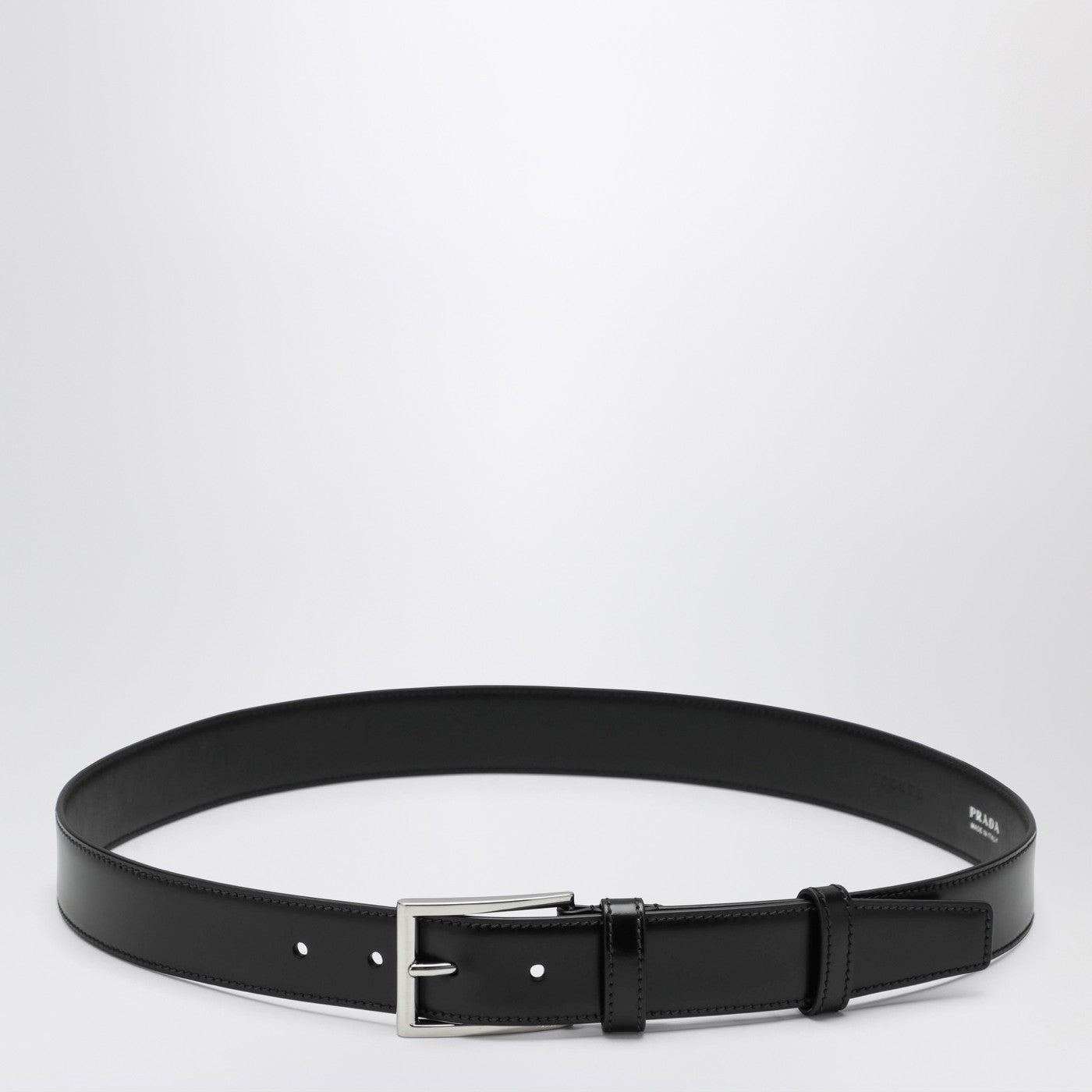 Prada Black Leather Belt Belts for Men | PRADA main image 3