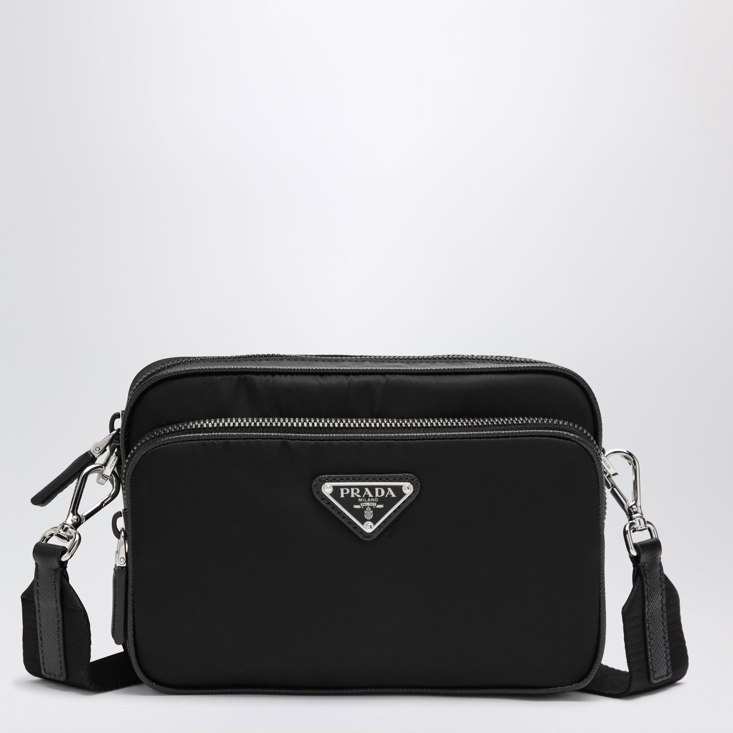 Prada Crossbody bag in black Re-Nylon and Saffiano leather