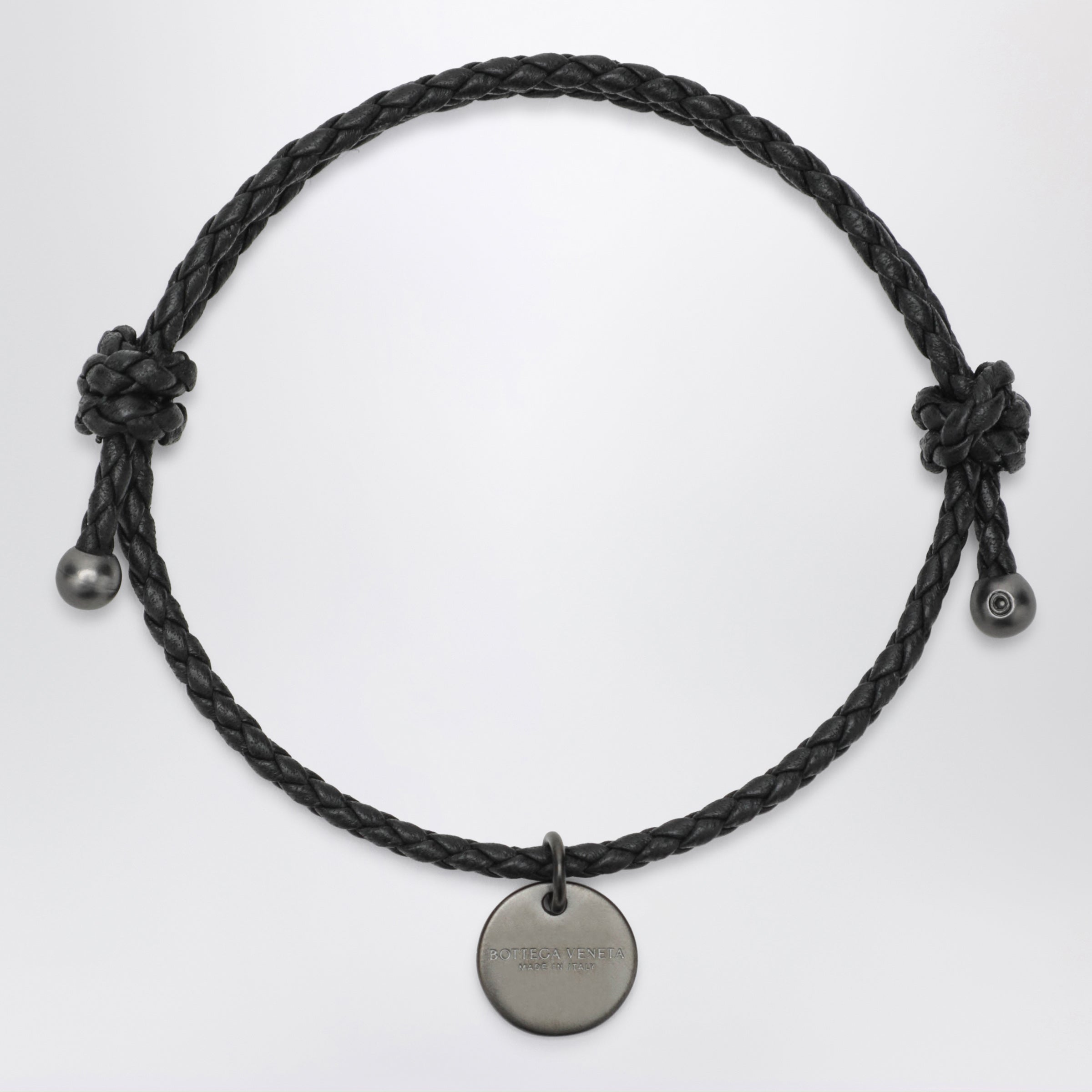 Bottega Veneta Black woven leather bracelet | TheDoubleF