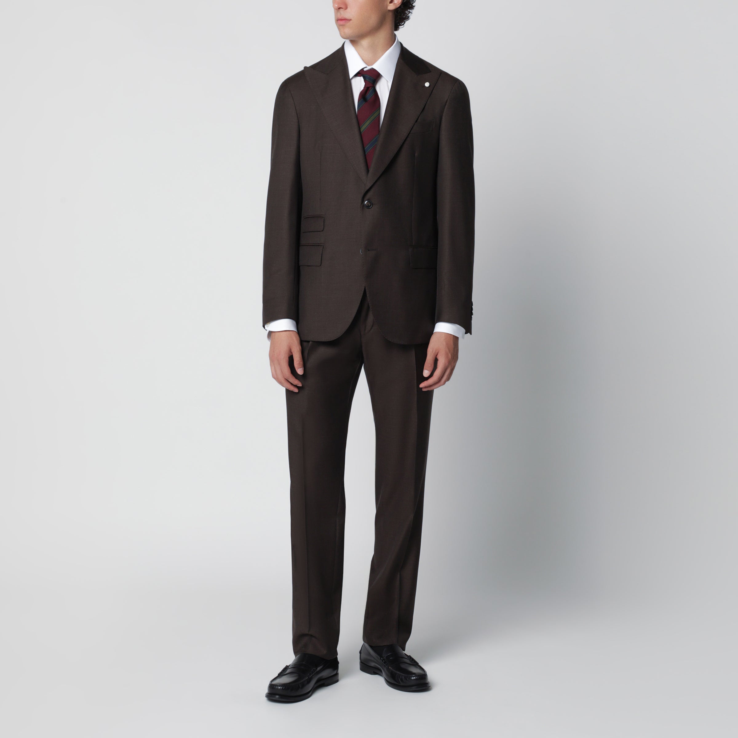 Luigi Bianchi Brown single-breasted wool suit | TheDoubleF