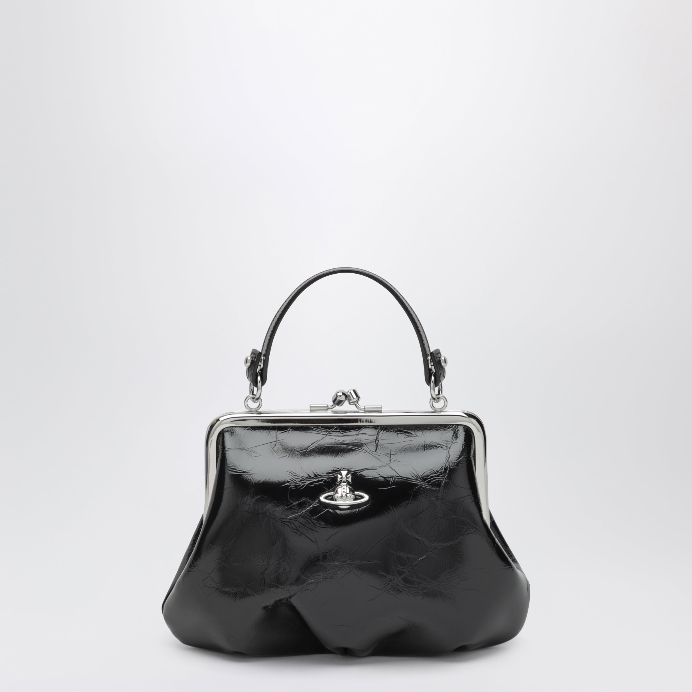 Vivienne Westwood Black Granny Frame Naplak handbag in leather