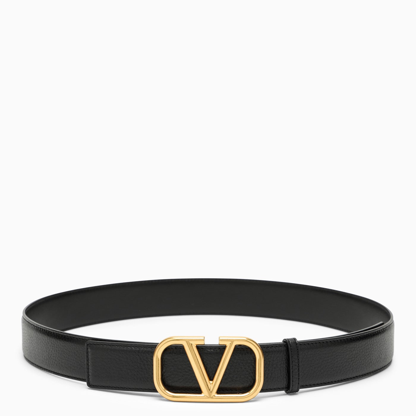 Valentino Garavani Vlogo black/gold leather belt | TheDoubleF display picture 1