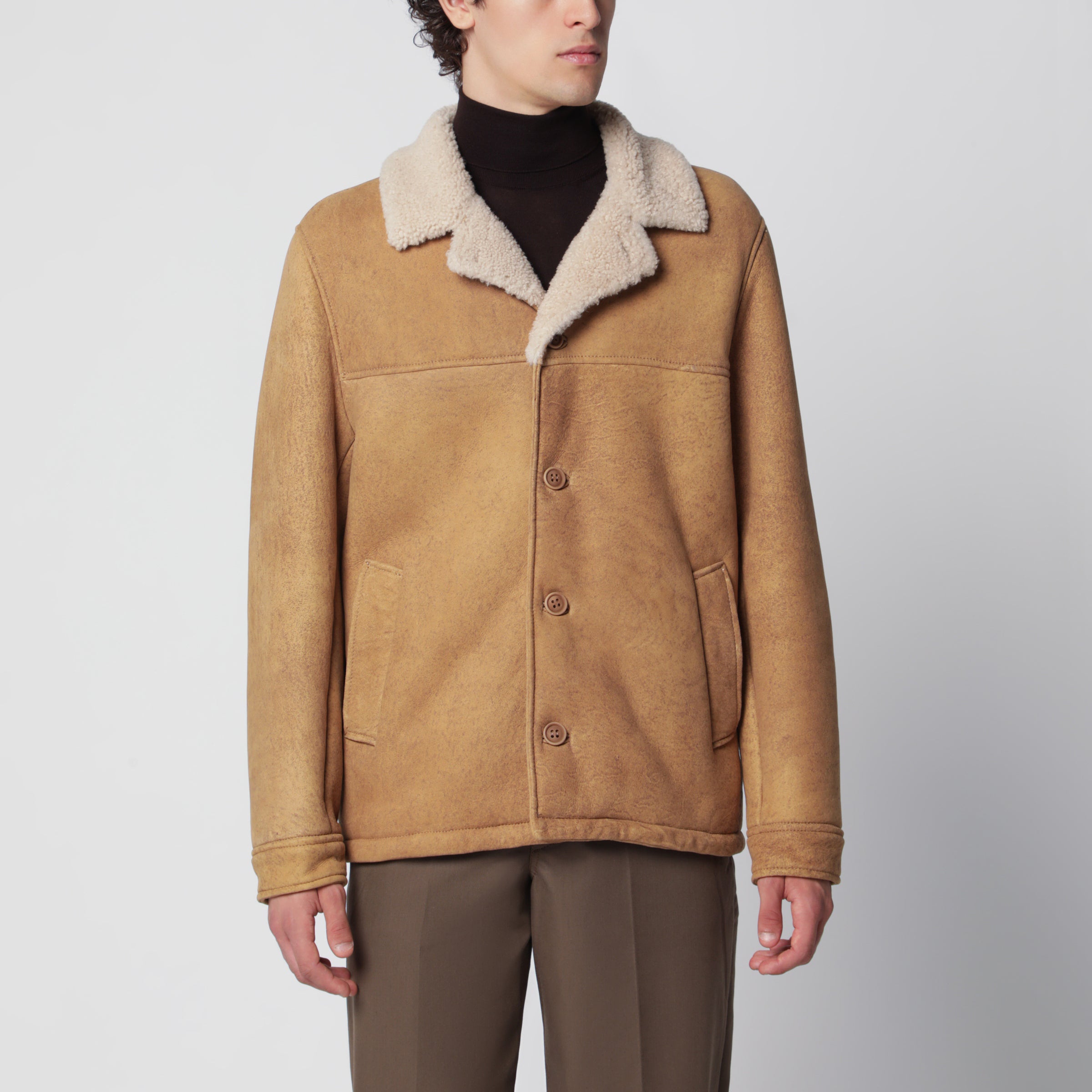 Salvatore Santoro Caramel-coloured leather blazer | TheDoubleF