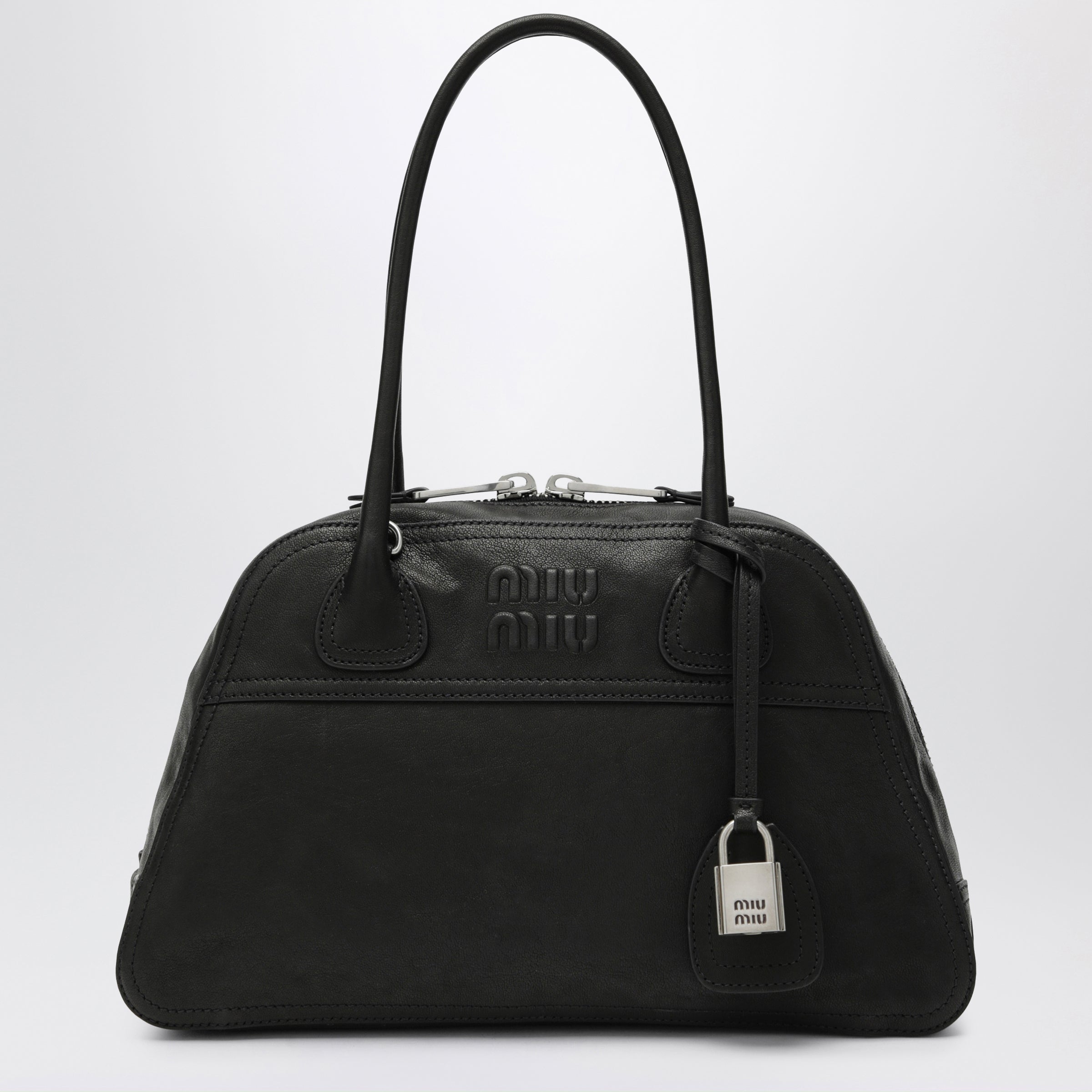 Miu Miu Vivant nappa leather bag in black | TheDoubleF