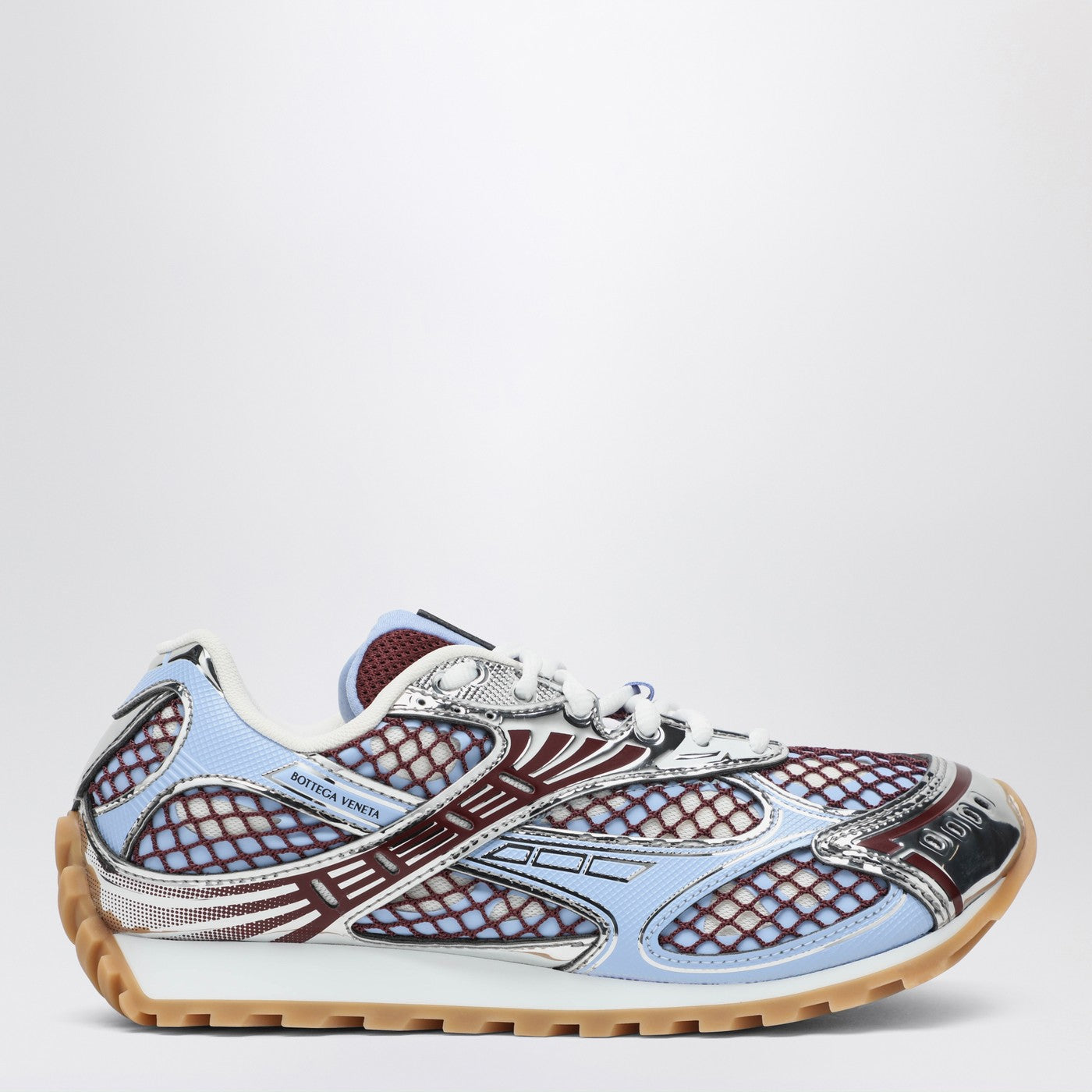 Blue Bottega Venta Orbit Shoes BOTTEGA VENETA Orbit Metallic Rubber and Mesh Sneakers for  main image 2