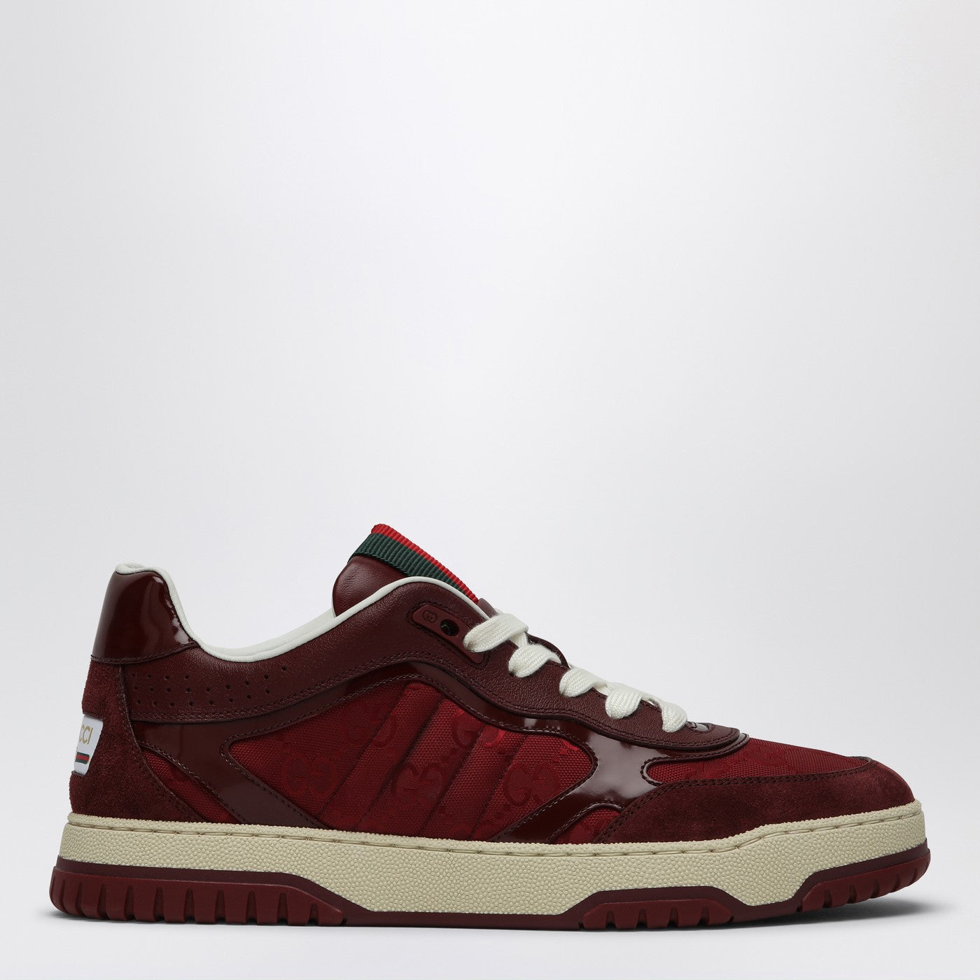 Gucci suede burgundy lace up GUCCI Re-Web Sneaker in burgundy GG fabric | TheDoubleF main image 2