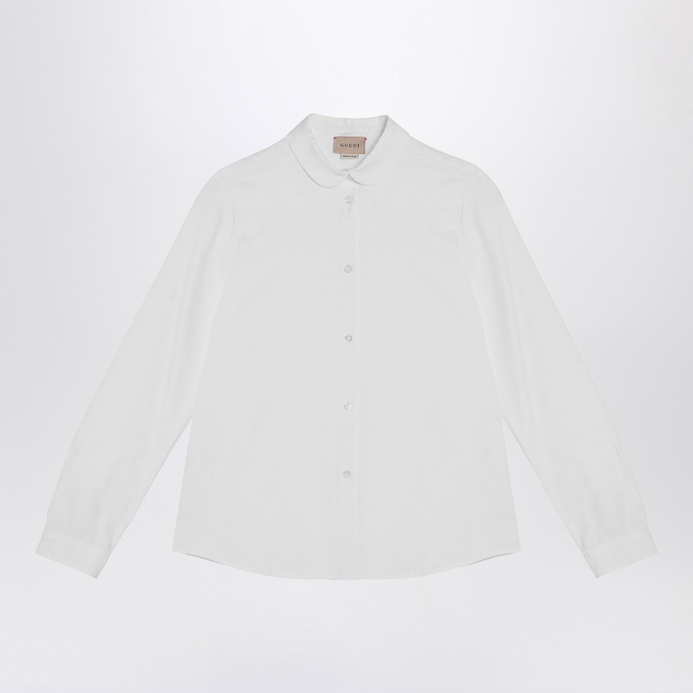 GUCCI White Oxford cotton shirt with GG pattern