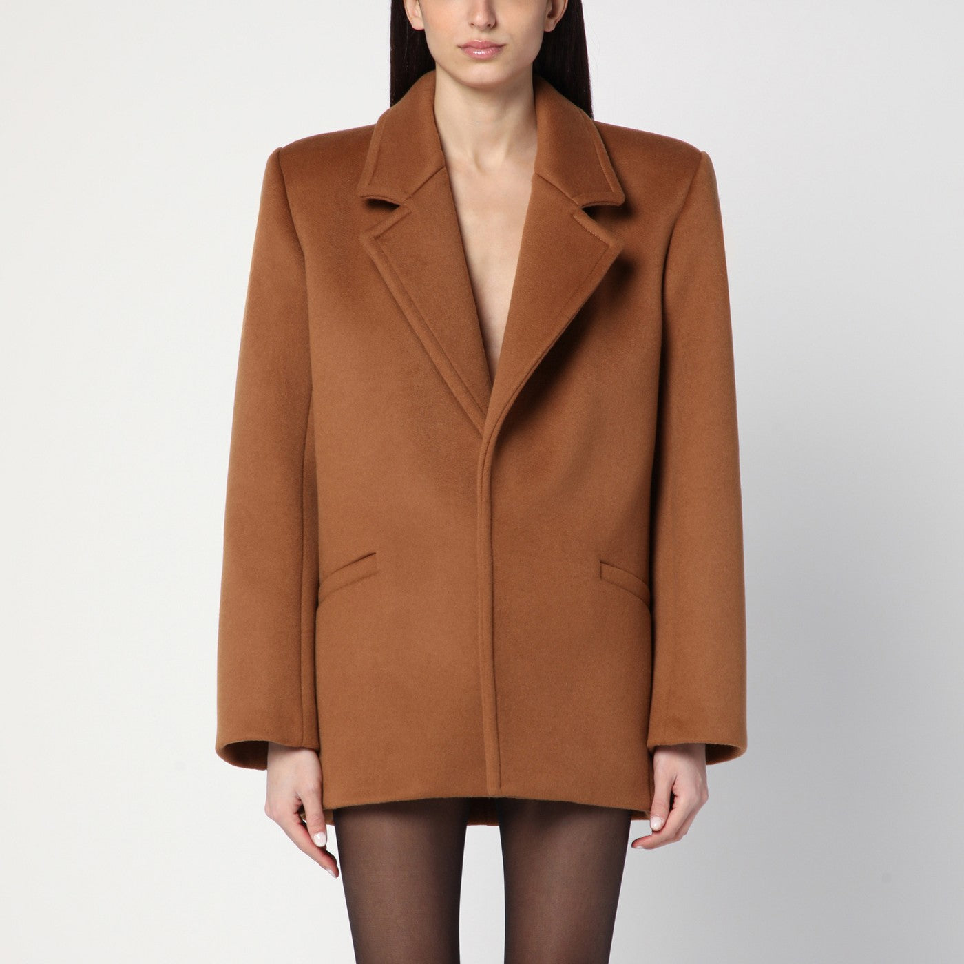 Saint Laurent Camel wool short coat | TheDoubleF