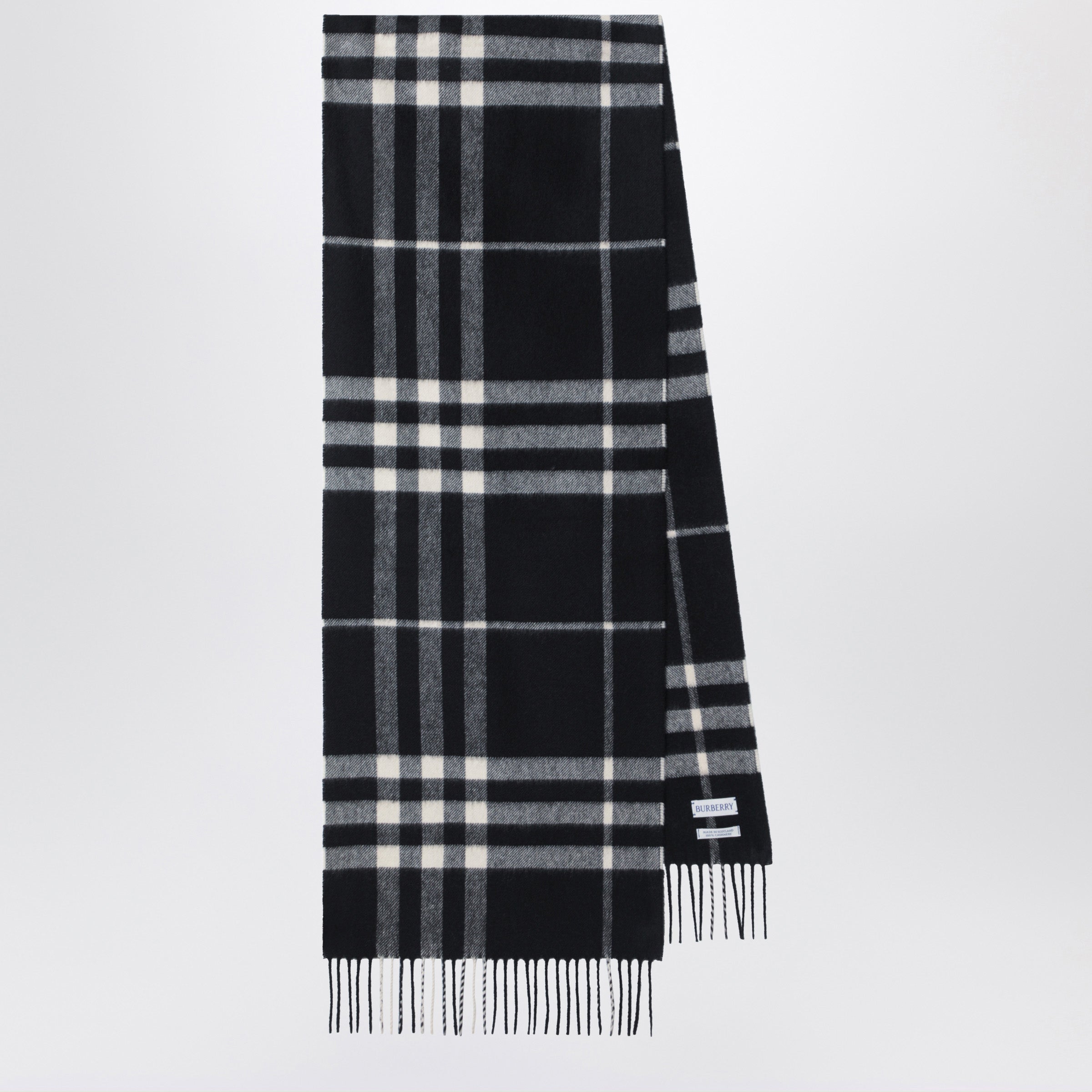 Burberry Black Check cashmere scarf | TheDoubleF