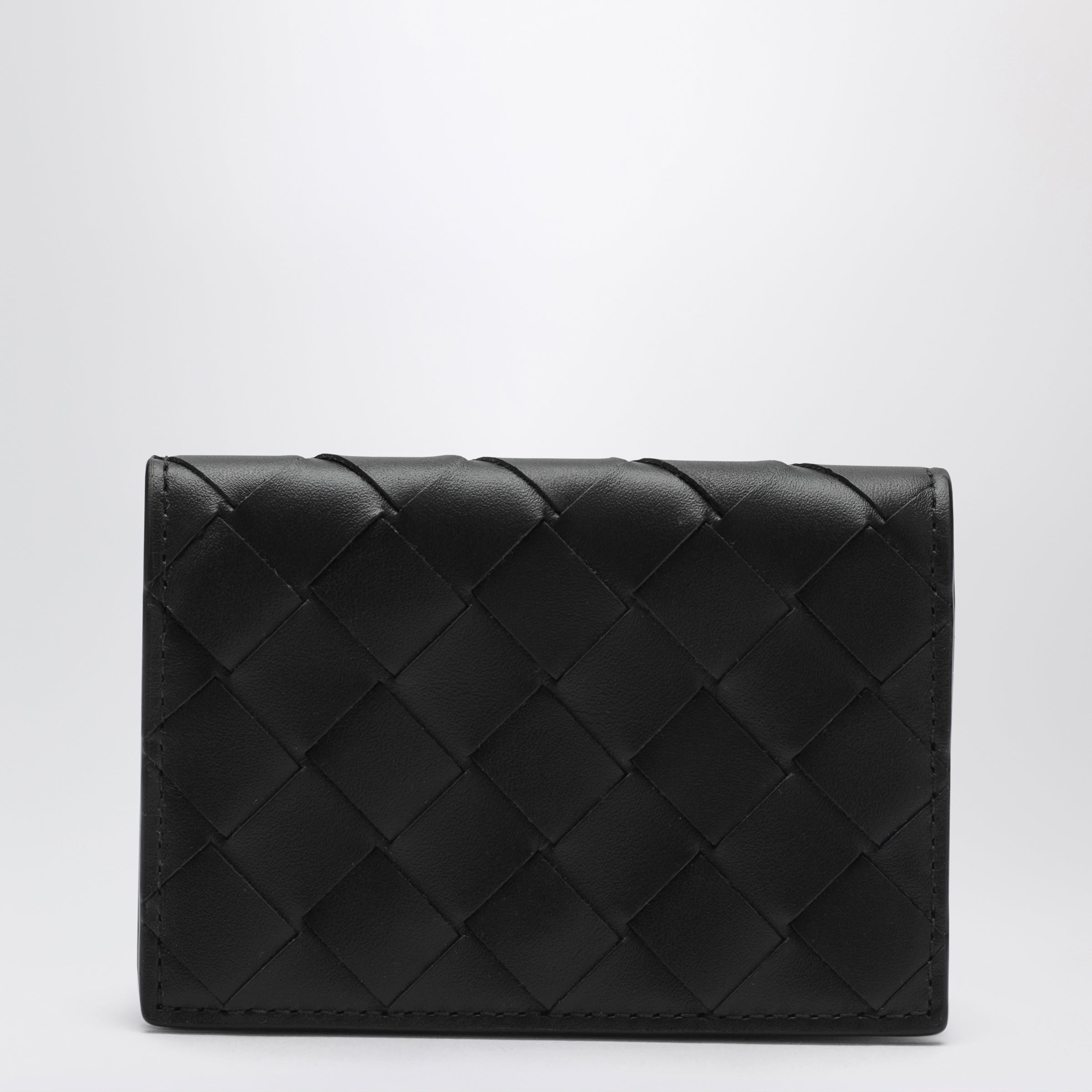 Bottega Veneta Intrecciato business card holder in black leather