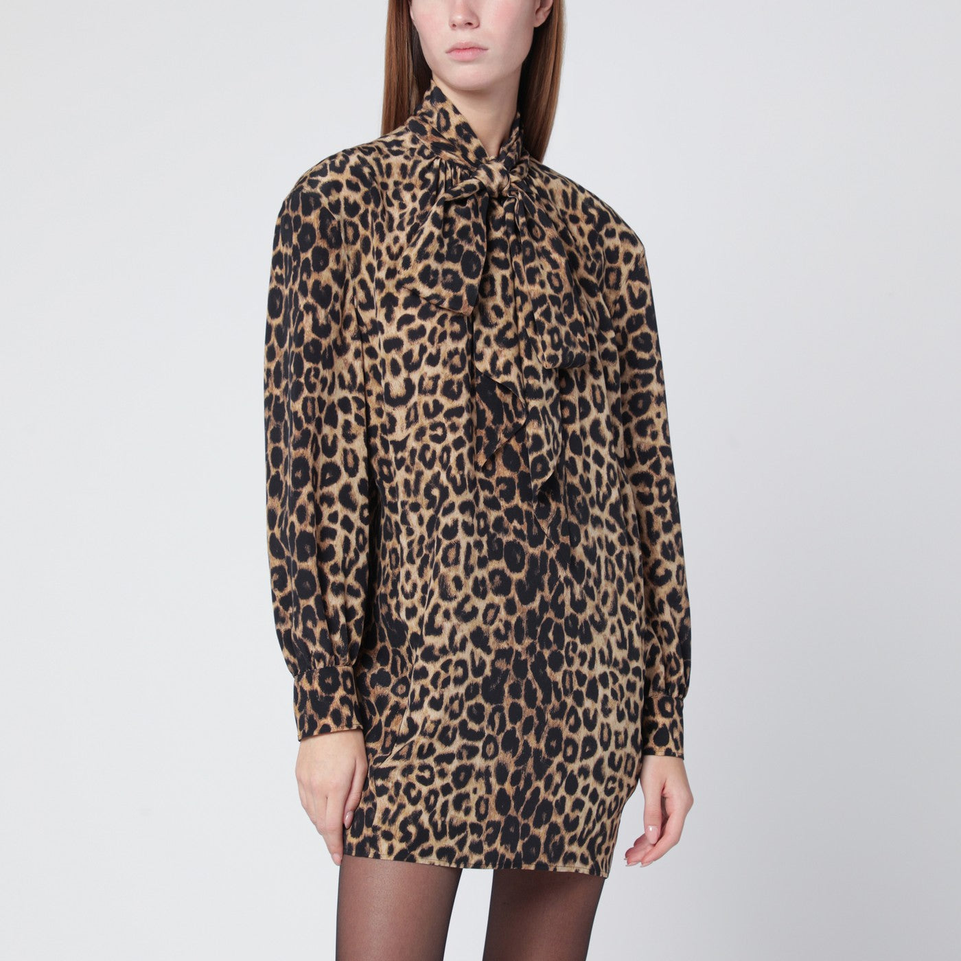 silk leopard print mini dress Saint Laurent Leopard Print Silk Off-The-Shoulder Mini Dress Vintage by Misty