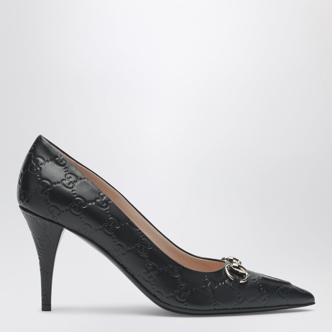 GUCCI Black GG leather pumps with Horsebit | TheDoubleF