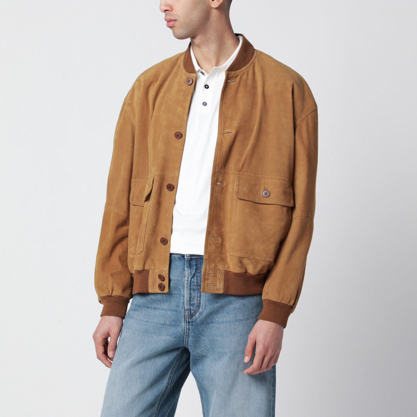 Saint Laurent Caramel suede bomber jacket | TheDoubleF