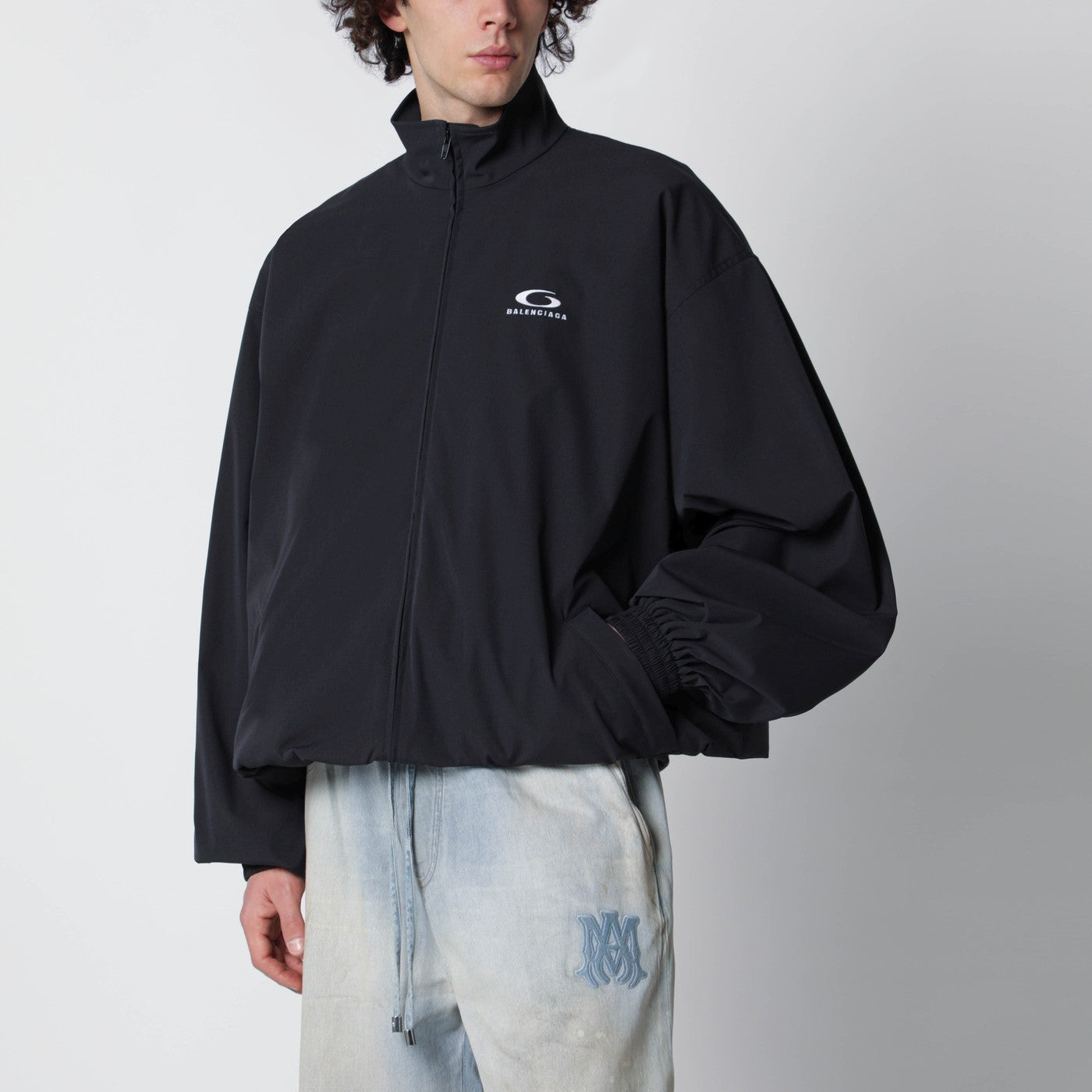 BALENCIAGA トルーパー Balenciaga Black washed Loop Sports Icon zip jacket | TheDoubleF