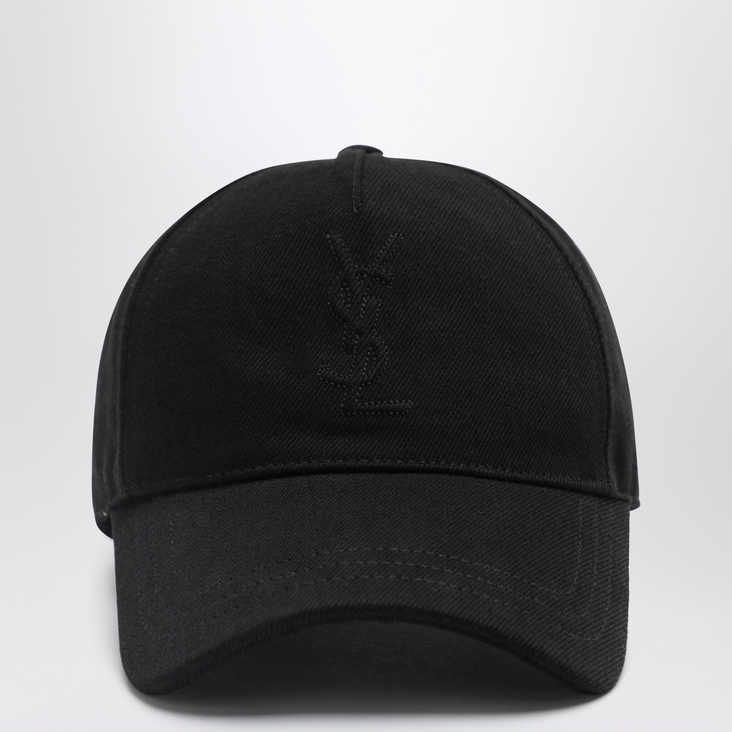 Saint Laurent Cassandre black cotton baseball cap | TheDoubleF