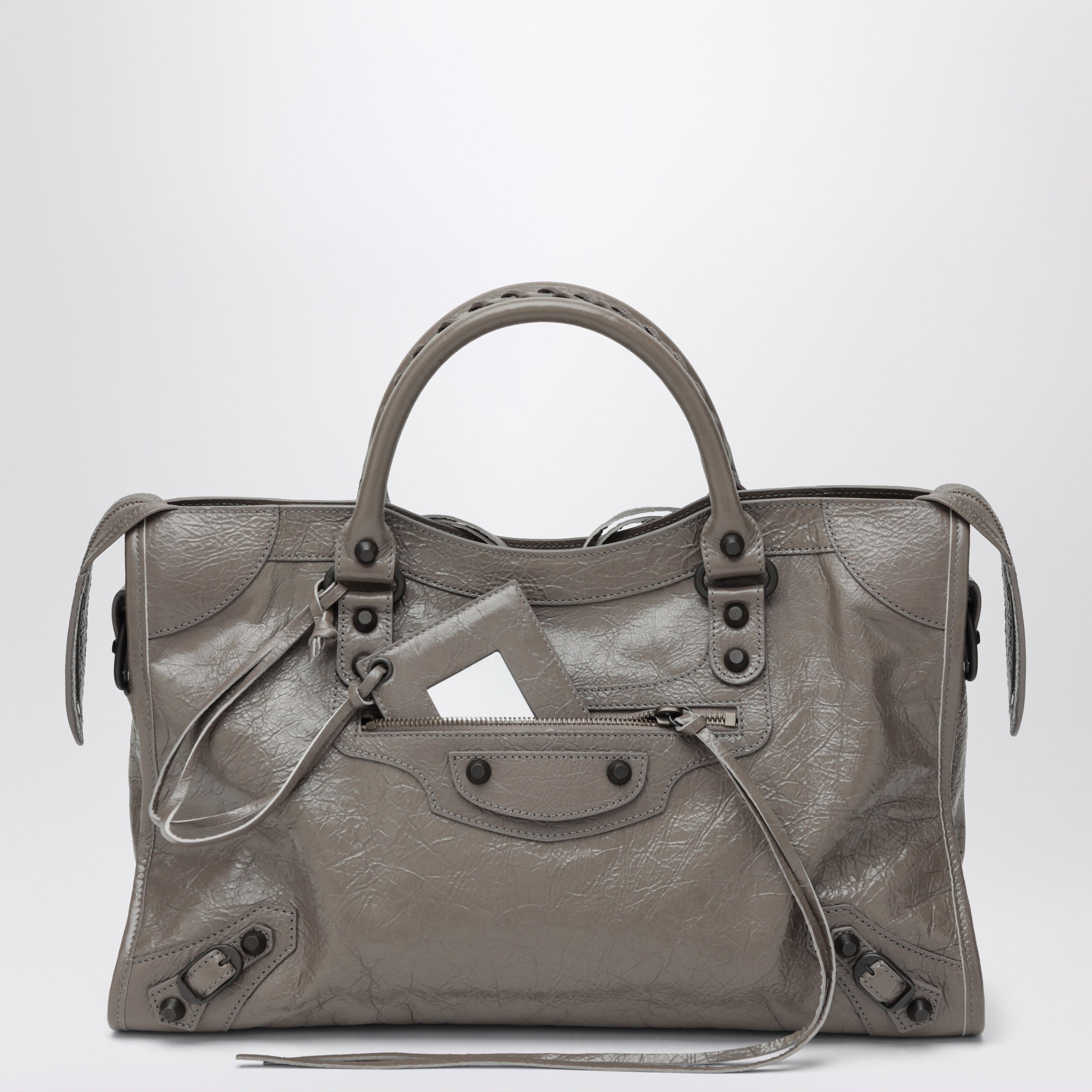 Balenciaga Le City medium handbag in dark walnut leather | TheDoubleF