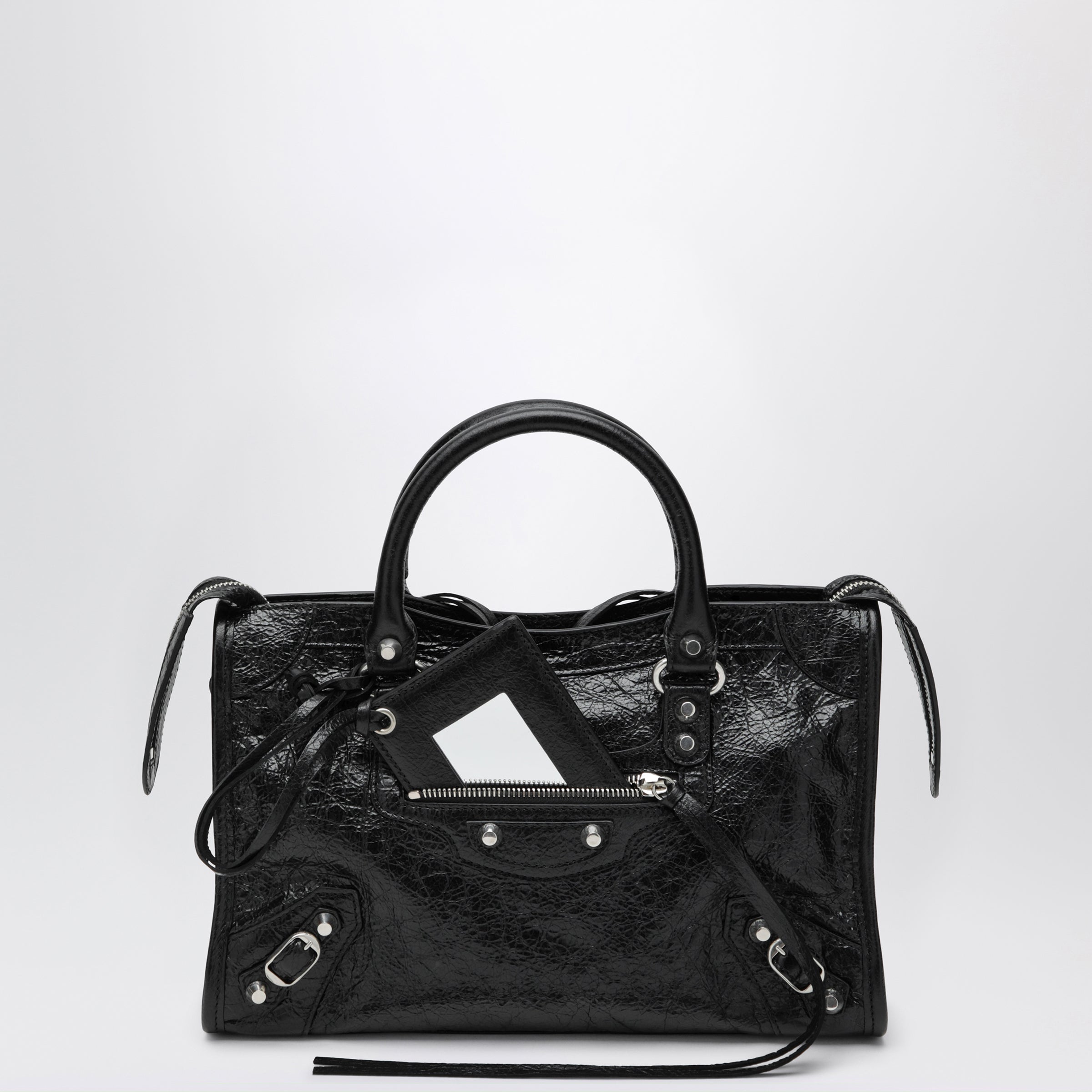 Balenciaga Le City small lambskin leather bag in black | TheDoubleF