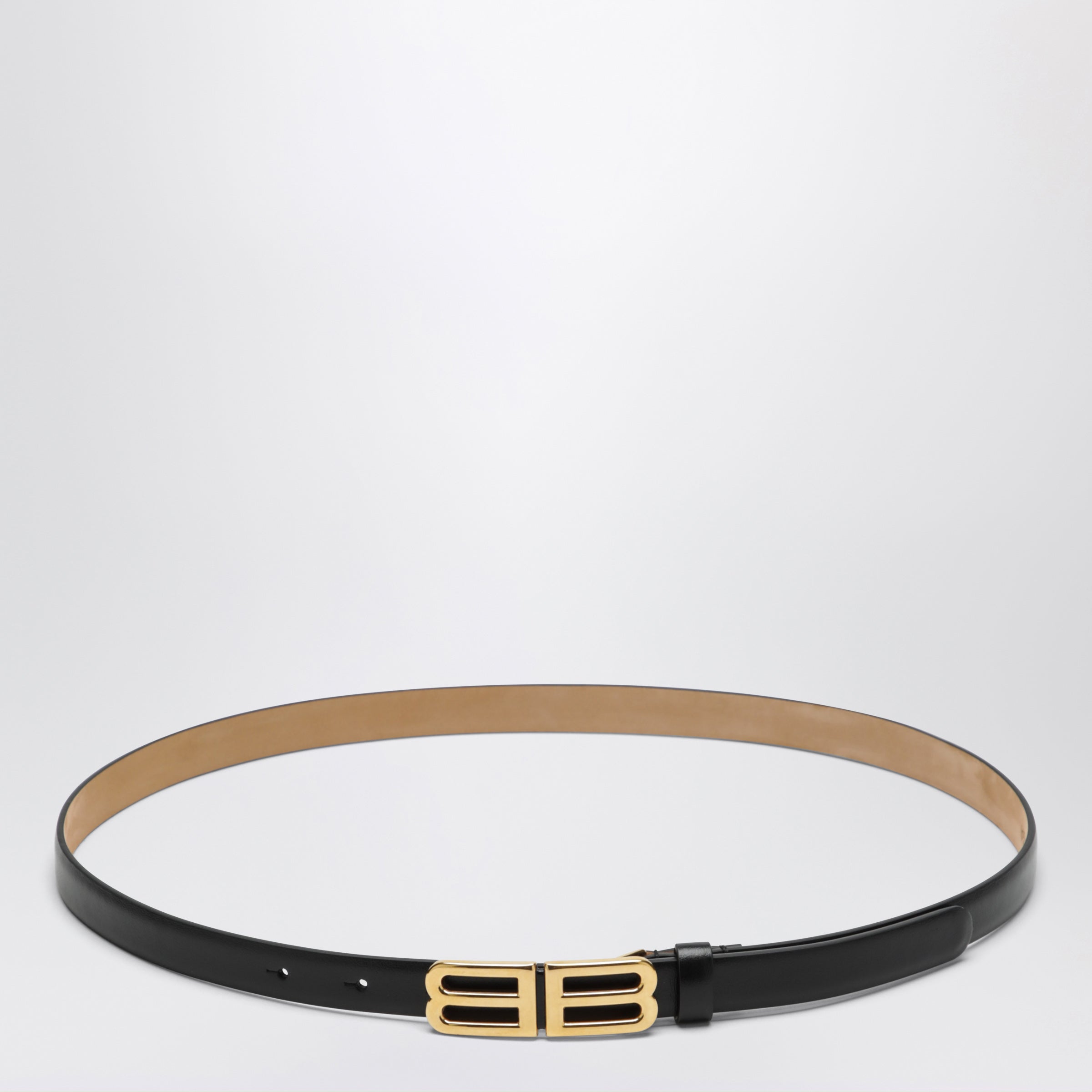 Balenciaga Bolero BB calfskin leather belt in black | TheDoubleF display picture 1