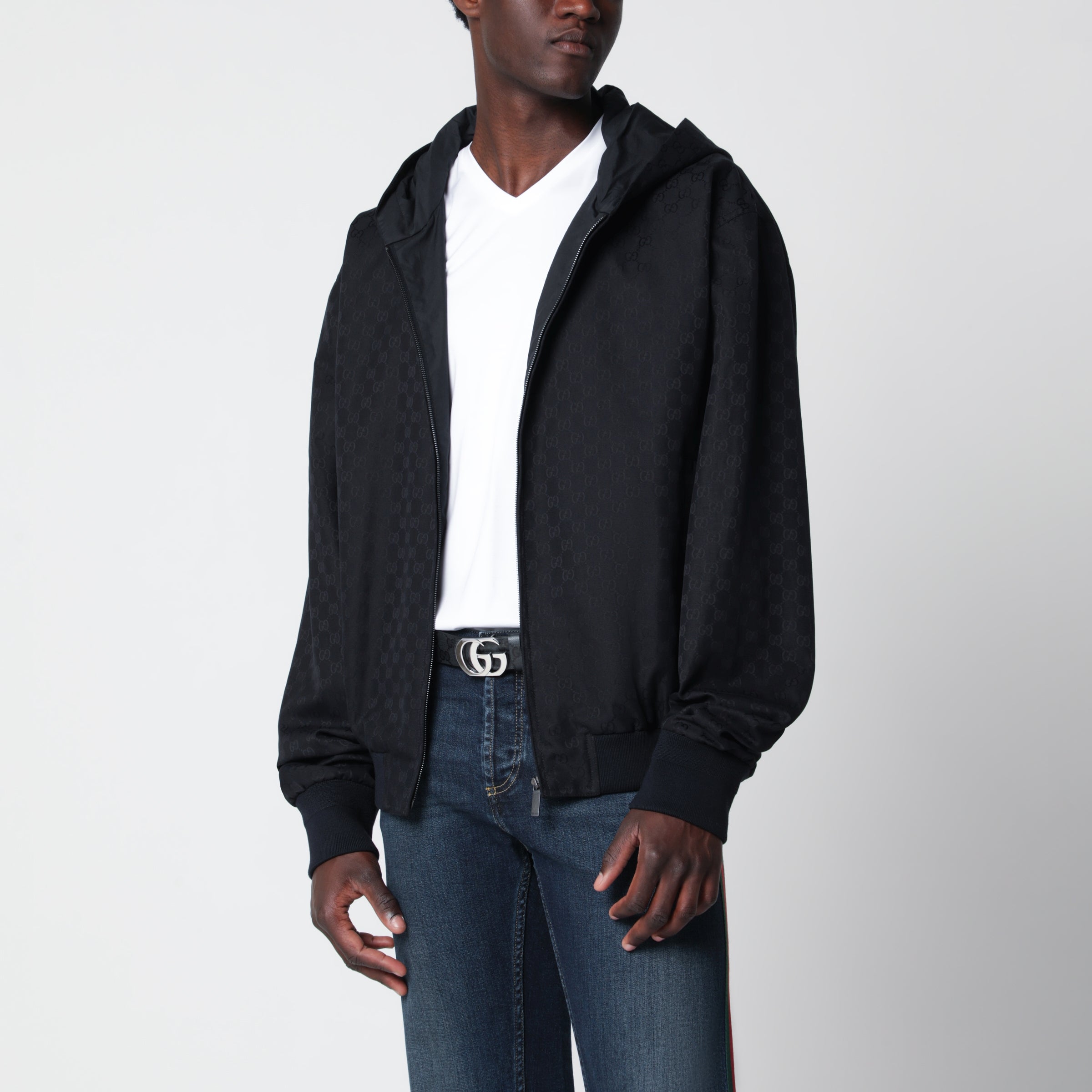 GUCCI Ultramarine GG cotton canvas zip hooded jacket | TheDoubleF