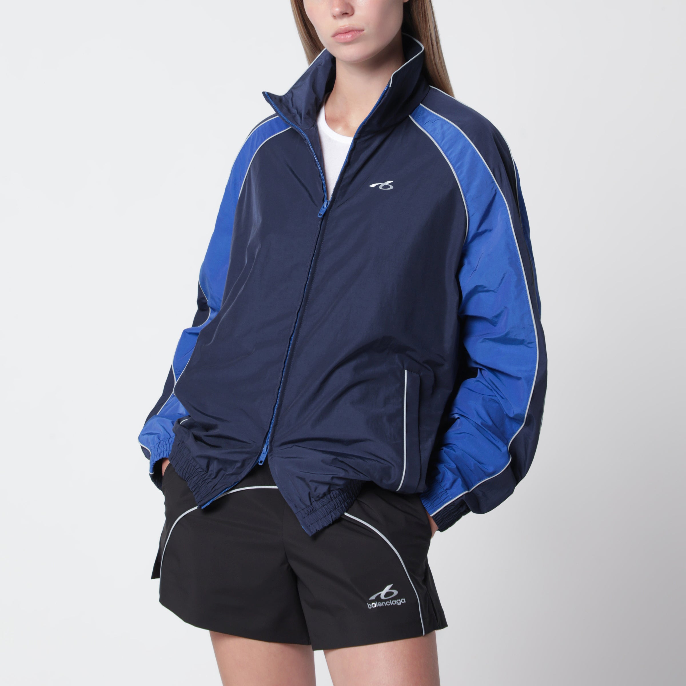 トップス BALENCIAGA 24AW ZIP UP JACKET NAVY Balenciaga Navy blue Techwear zip-up jacket in cotton blend