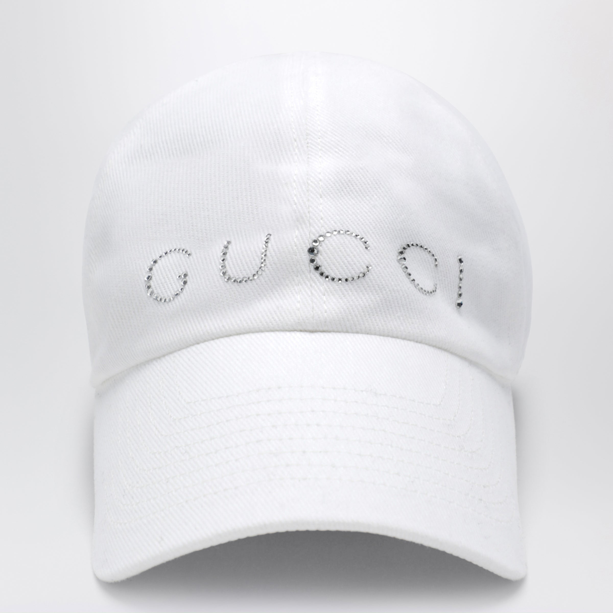 GUCCI White baseball cap with crystal logo | TheDoubleF