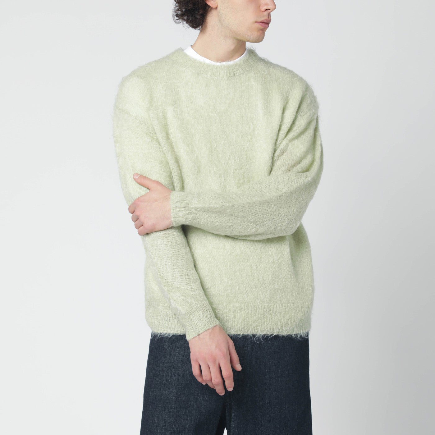 Auralee Light green brushed mohair-blend sweater | TheDoubleF