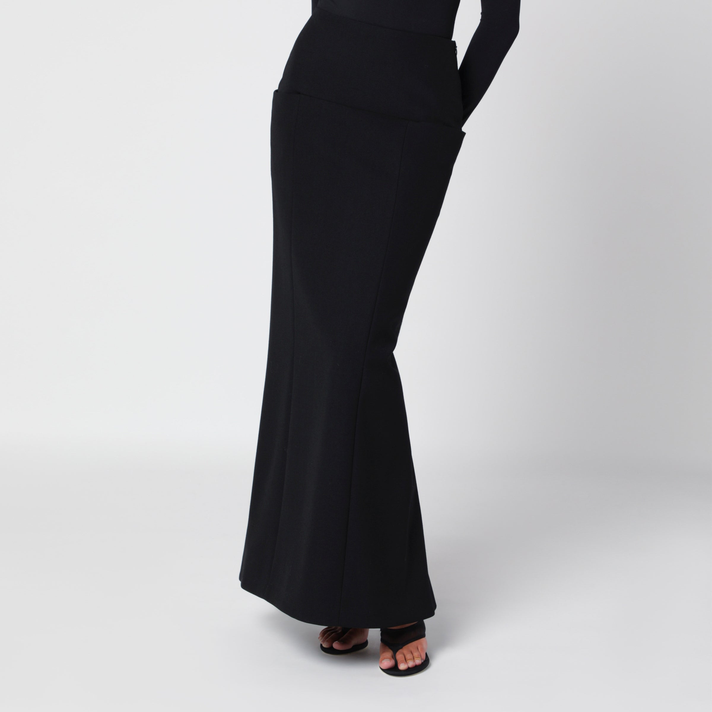 Alaïa Black long wool skirt | TheDoubleF