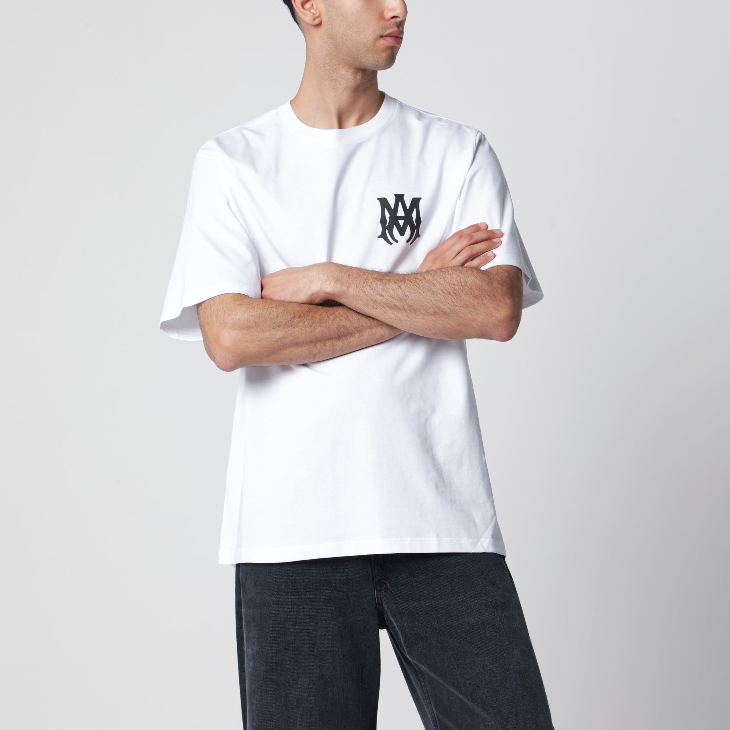 AMIRI White cotton T-shirt with logo print | TheDoubleF