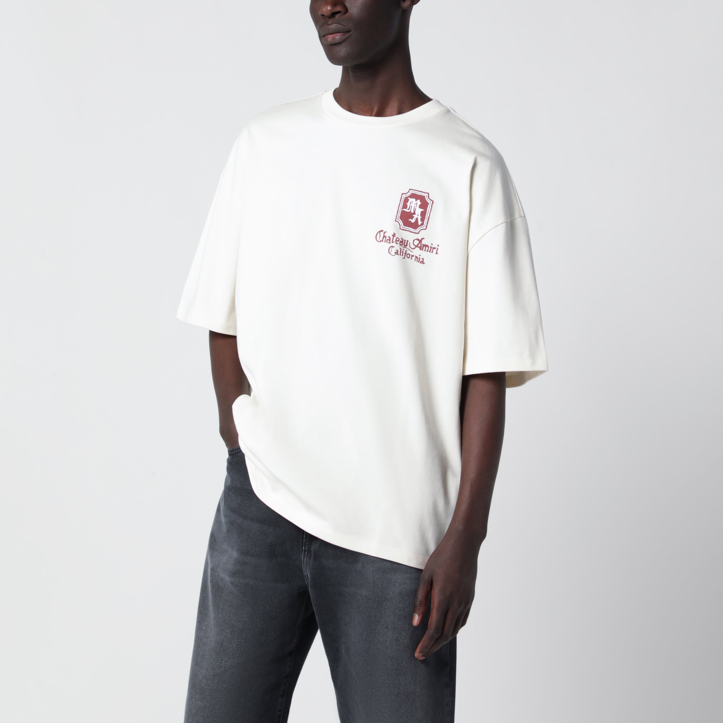AMIRI Chateau Amiri California ivory cotton T-shirt | TheDoubleF