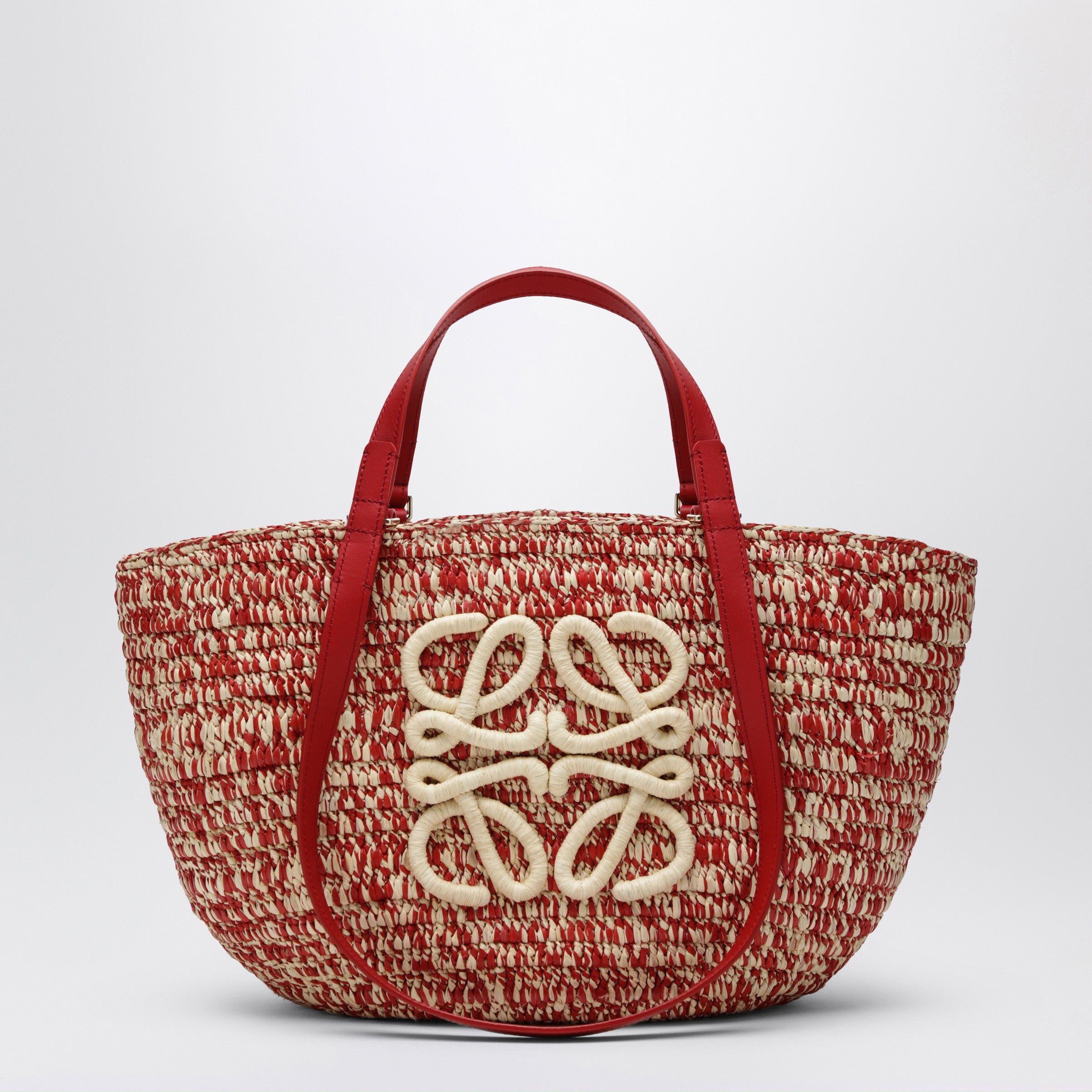 Loewe Eclipse medium basket bag in raffia and leather | TheDoubleF