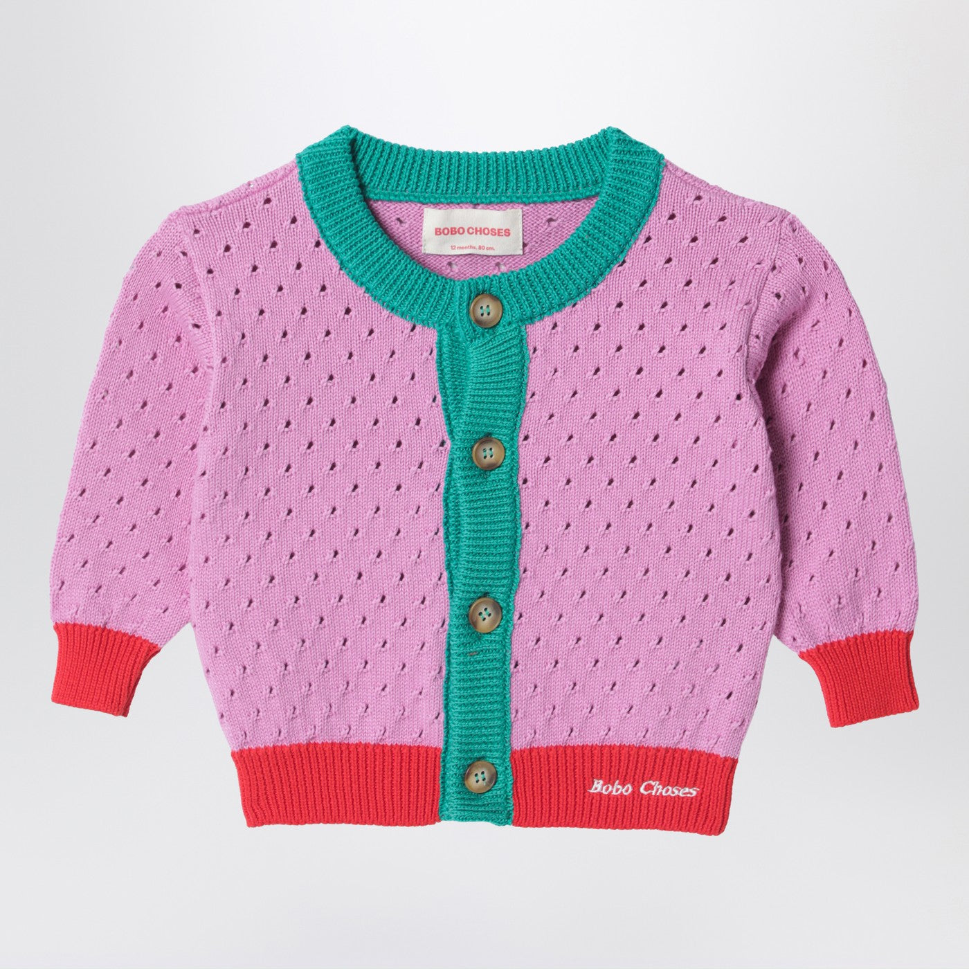 Bobo Choses Color-block openwork cardigan | TheDoubleF