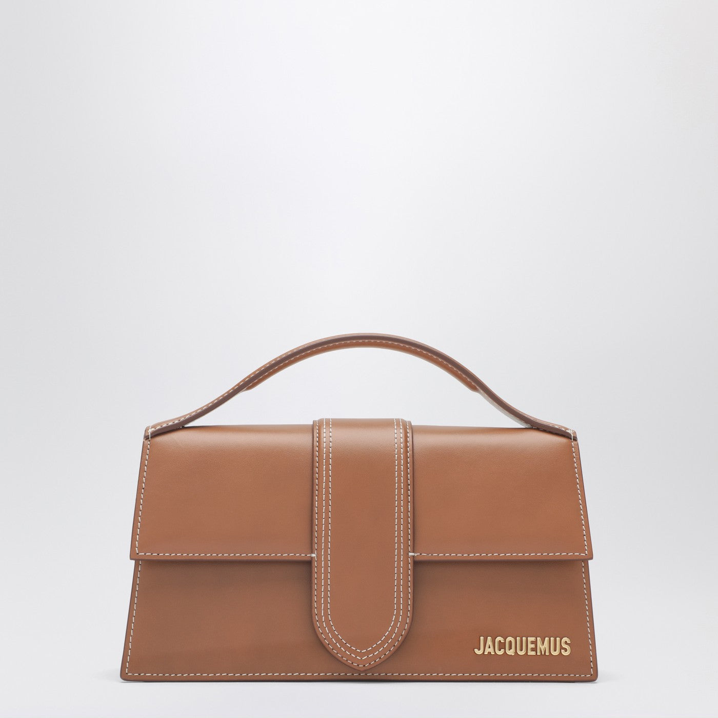JACQUEMUS Le Grand Bambino brown leather bag | TheDoubleF