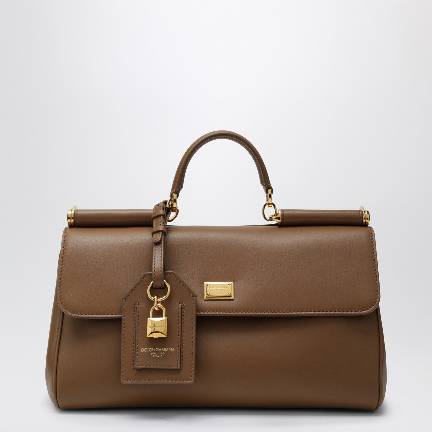 DOLCE E GABBANA My Sicily top handle bag in caramel leather