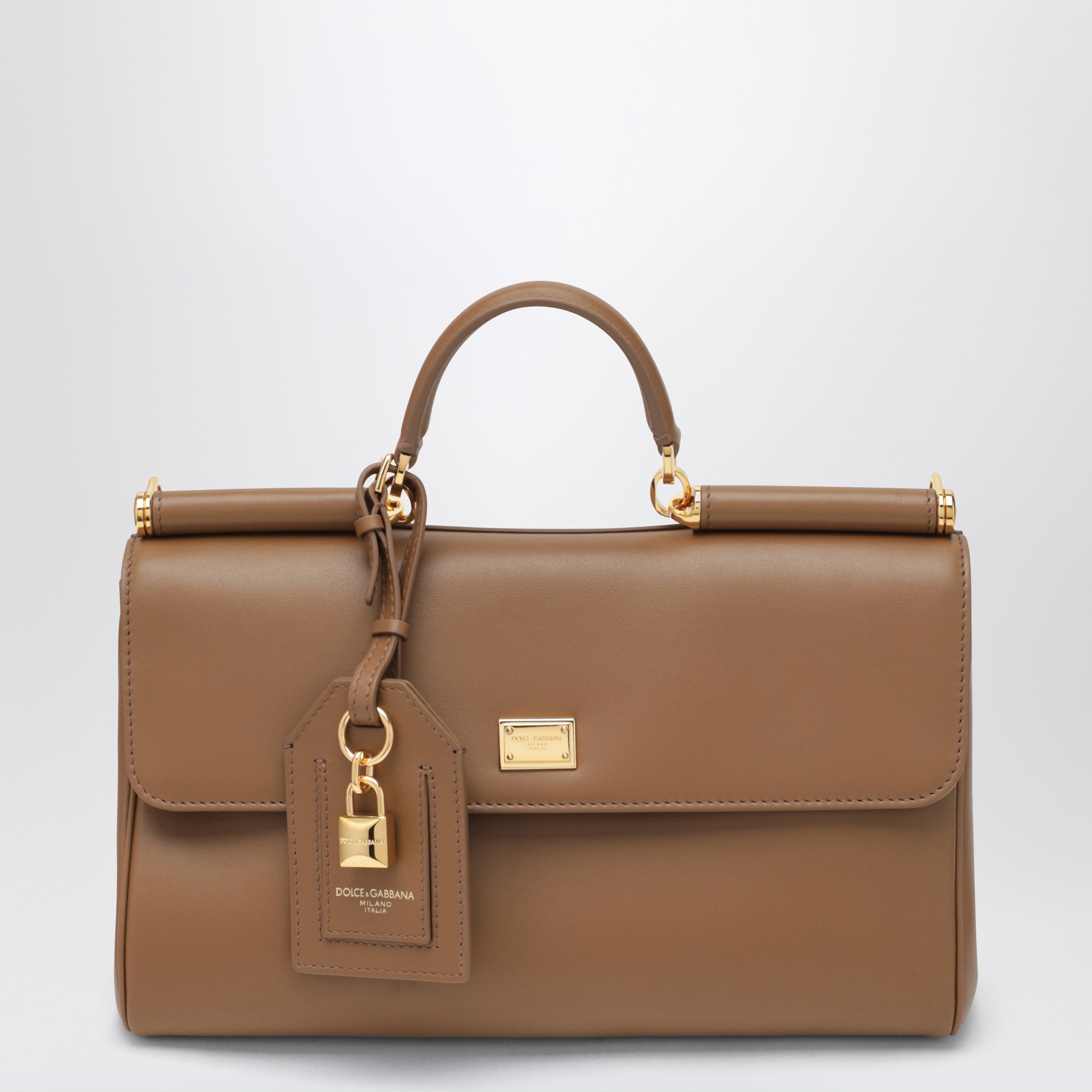 Dolce&Gabbana My Sicily top handle bag in caramel leather | TheDoubleF