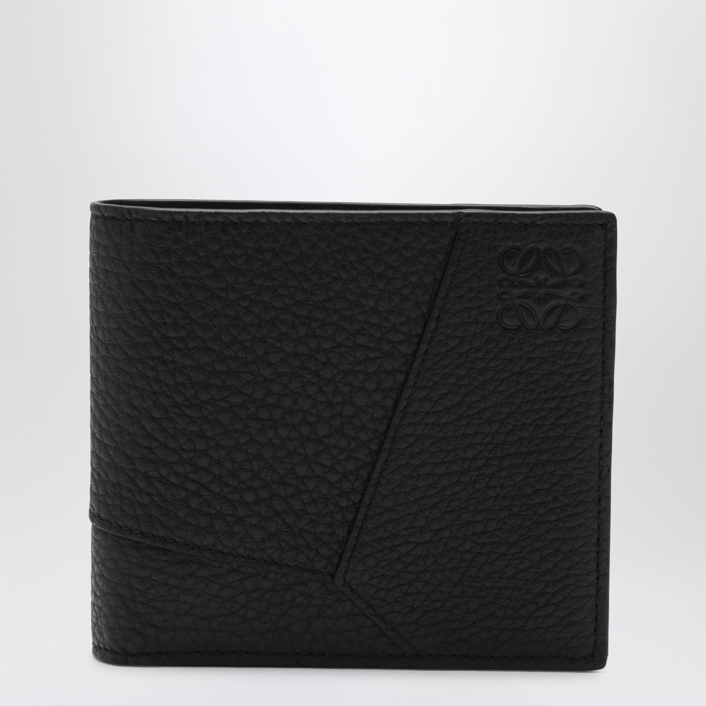 Loewe Black grained leather Puzzle bi-fold wallet | TheDoubleF