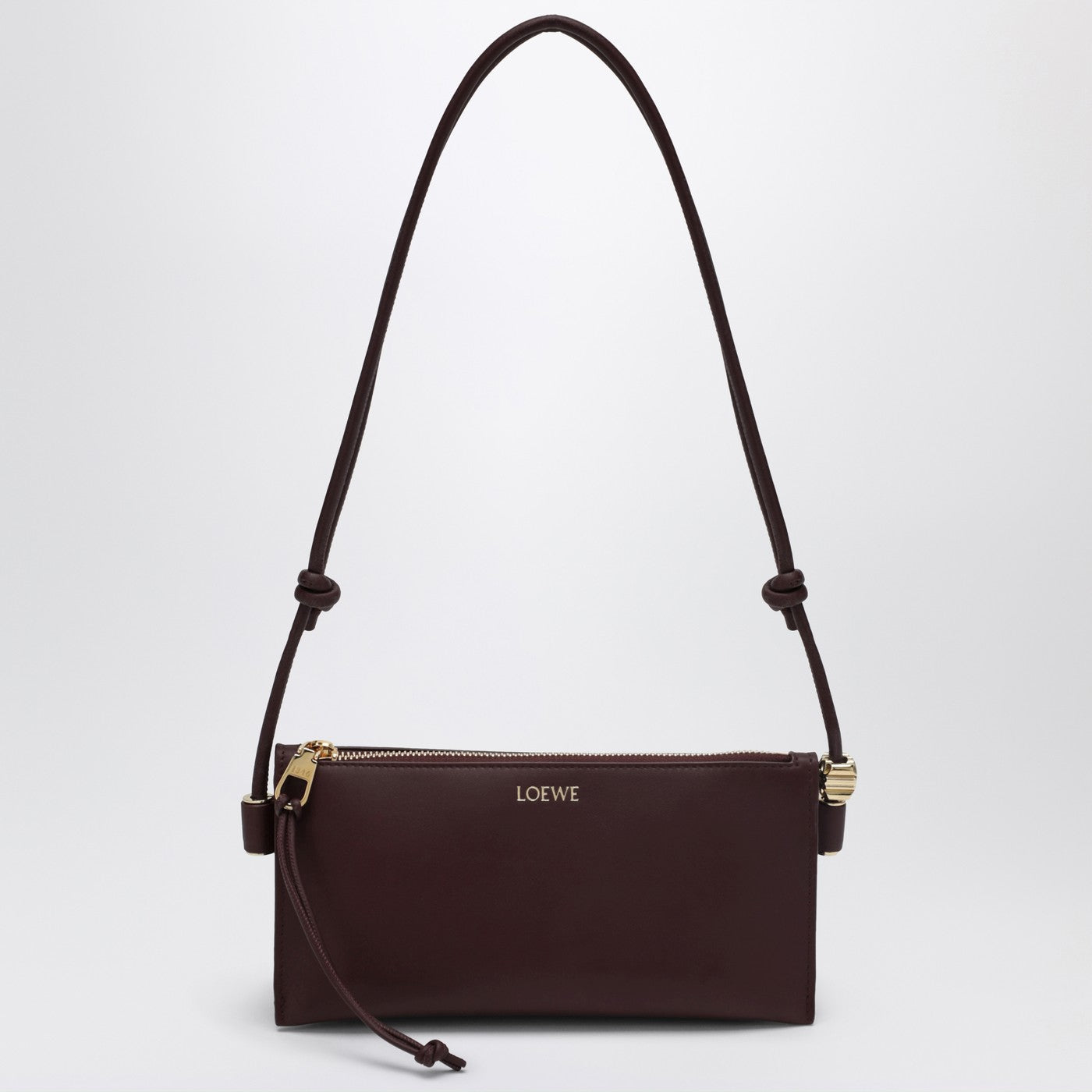 Loewe Joya pouch in burgundy calf nappa leather | TheDoubleF